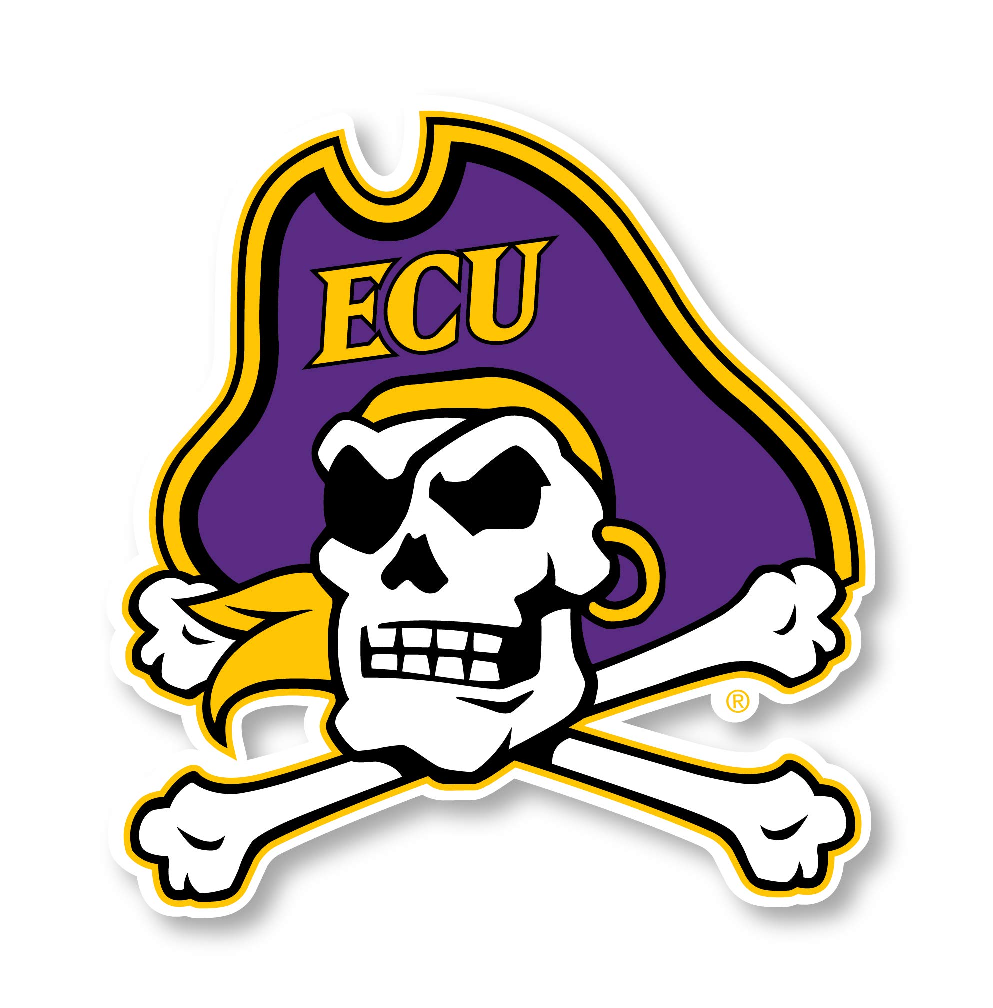 East Carolina Pirates 10 Inch Vinyl Mascot Decal Sticker 4-Pack - Officially Licensed NCAA College Stickers for Cars, Laptops & Windows - Perfect for ECU Fans & Alumni Gifts