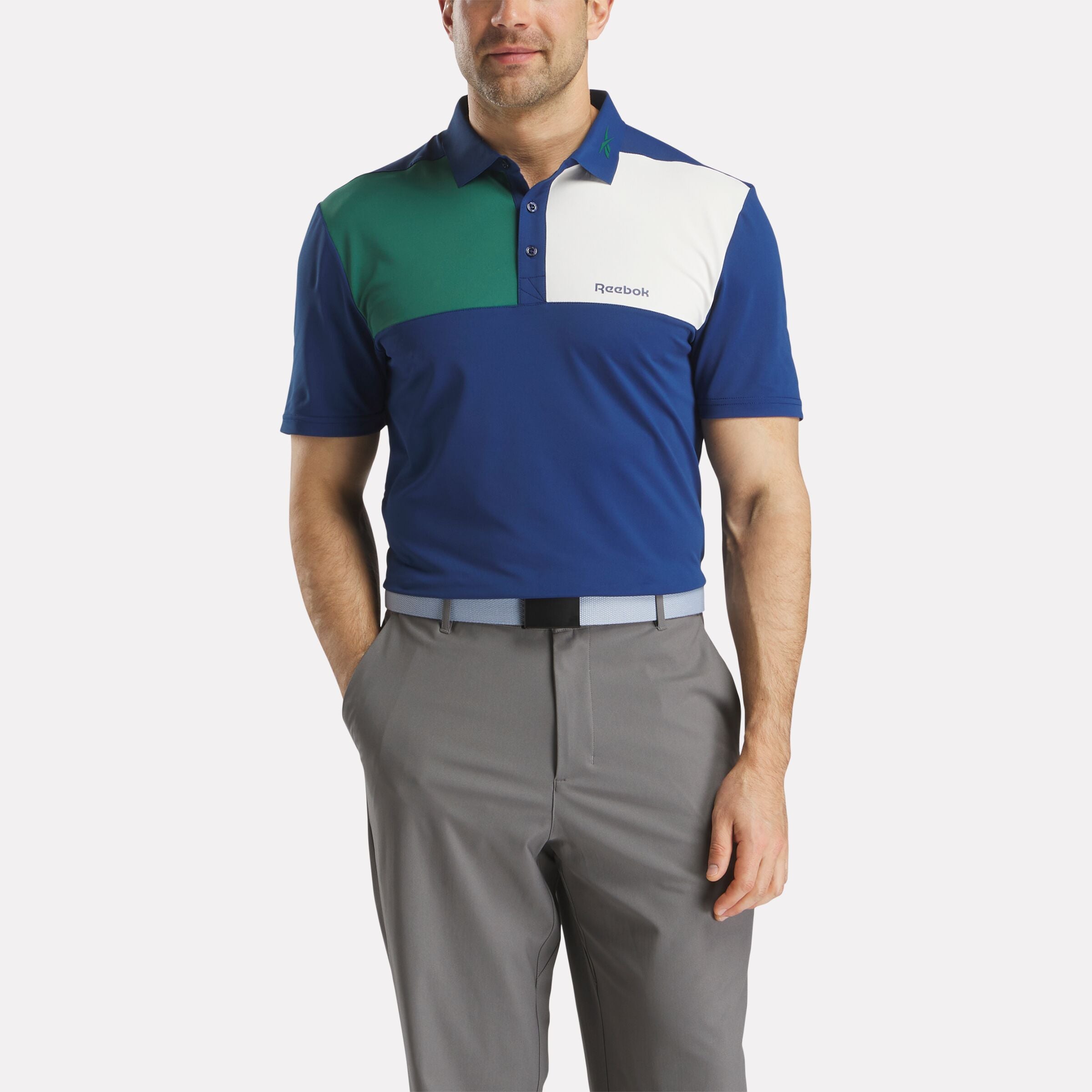 Men's Colorblock Bonded Collar Polo Shirt - Stylish Casual & Business Wear for Work, Golf & Outdoor Activities