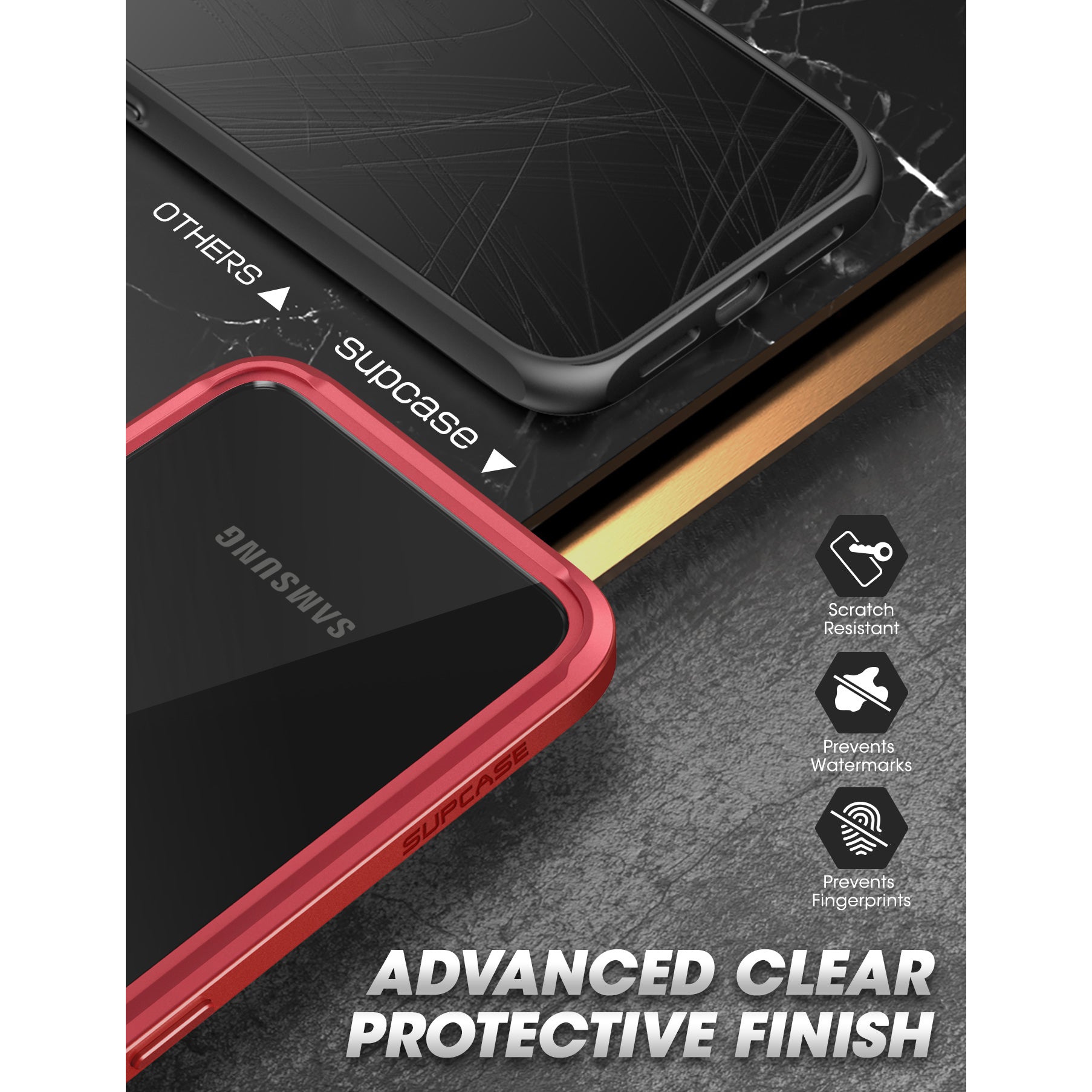 Samsung Galaxy S22 Unicorn Beetle EDGE XT Bumper Case - Shockproof Protective Cover with Metallic Red Finish | Perfect for Outdoor Activities, Travel & Daily Use