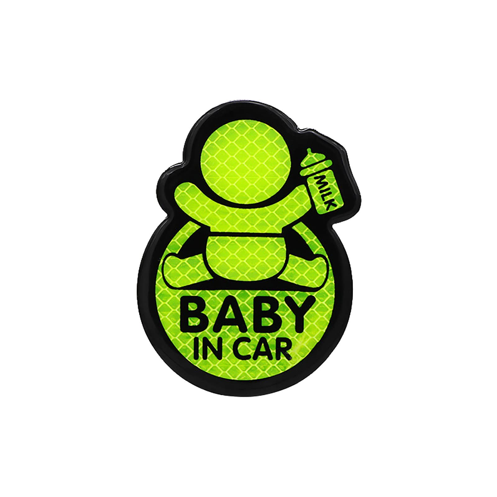 Reflective Diamond Car Safety Stickers - Green Square Luminous Warning Decals for Vehicle Visibility & Night Driving | Perfect for New Drivers, Stick Shift Learning, and Road Safety Awareness