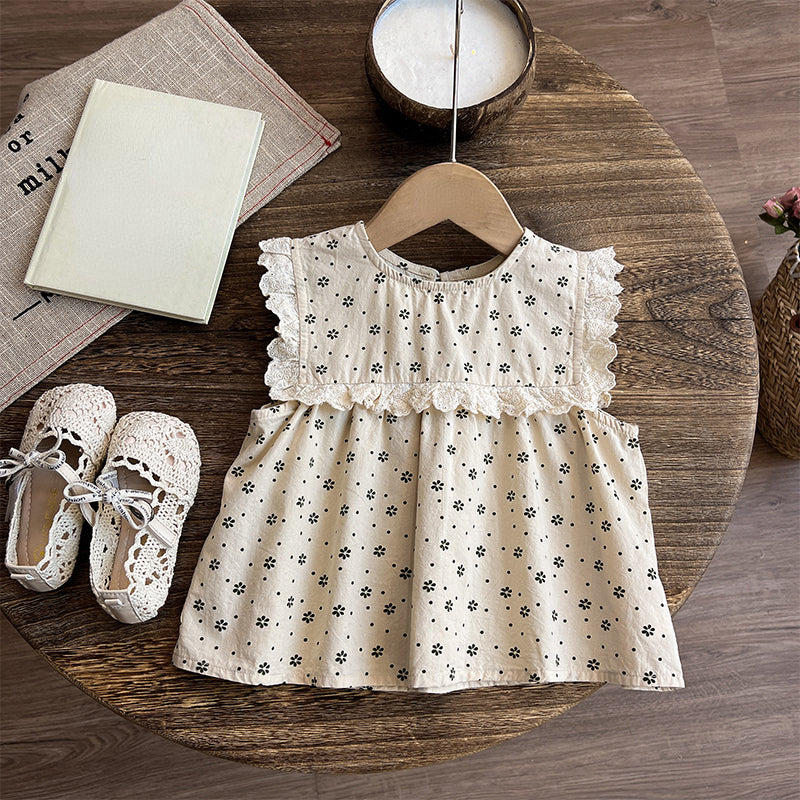 Adorable Baby Girl Floral Dot Vest & Shorts 2-Piece Outfit Set - Perfect for Summer Playdates, Photoshoots & Casual Wear
