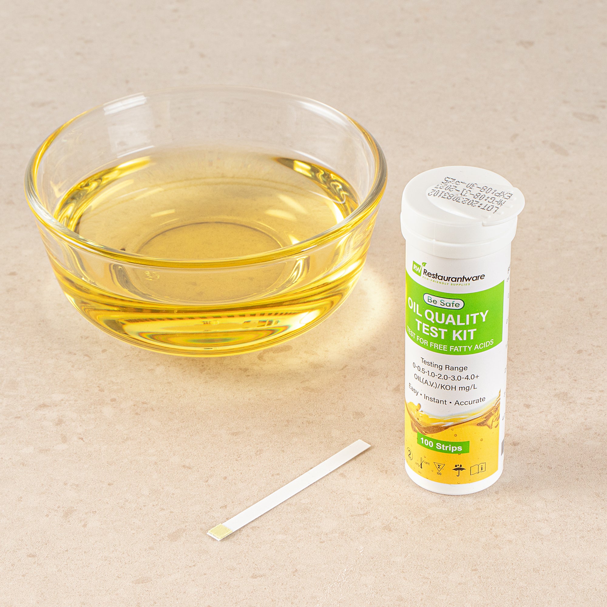 Be Safe Frying Oil Quality Test Strips - Low Range (100 Count Box) | Fast & Accurate Cooking Oil Testing for Restaurants, Food Trucks & Home Kitchens