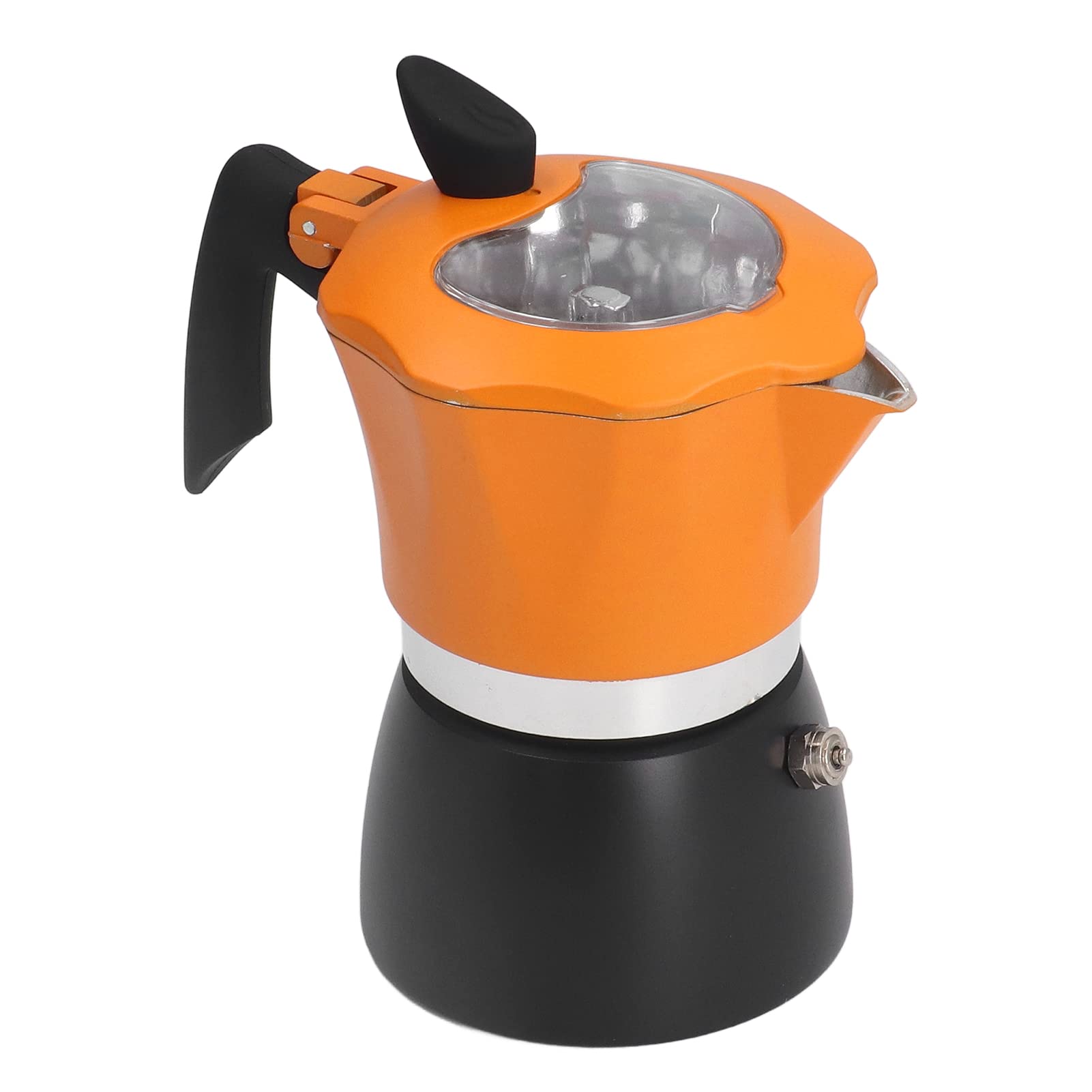 Portable Octagonal Orange Black Moka Stove Coffee Maker - Ergonomic Espresso Machine for Home, Office & Beginners | Perfect for Camping, Travel & Small Spaces