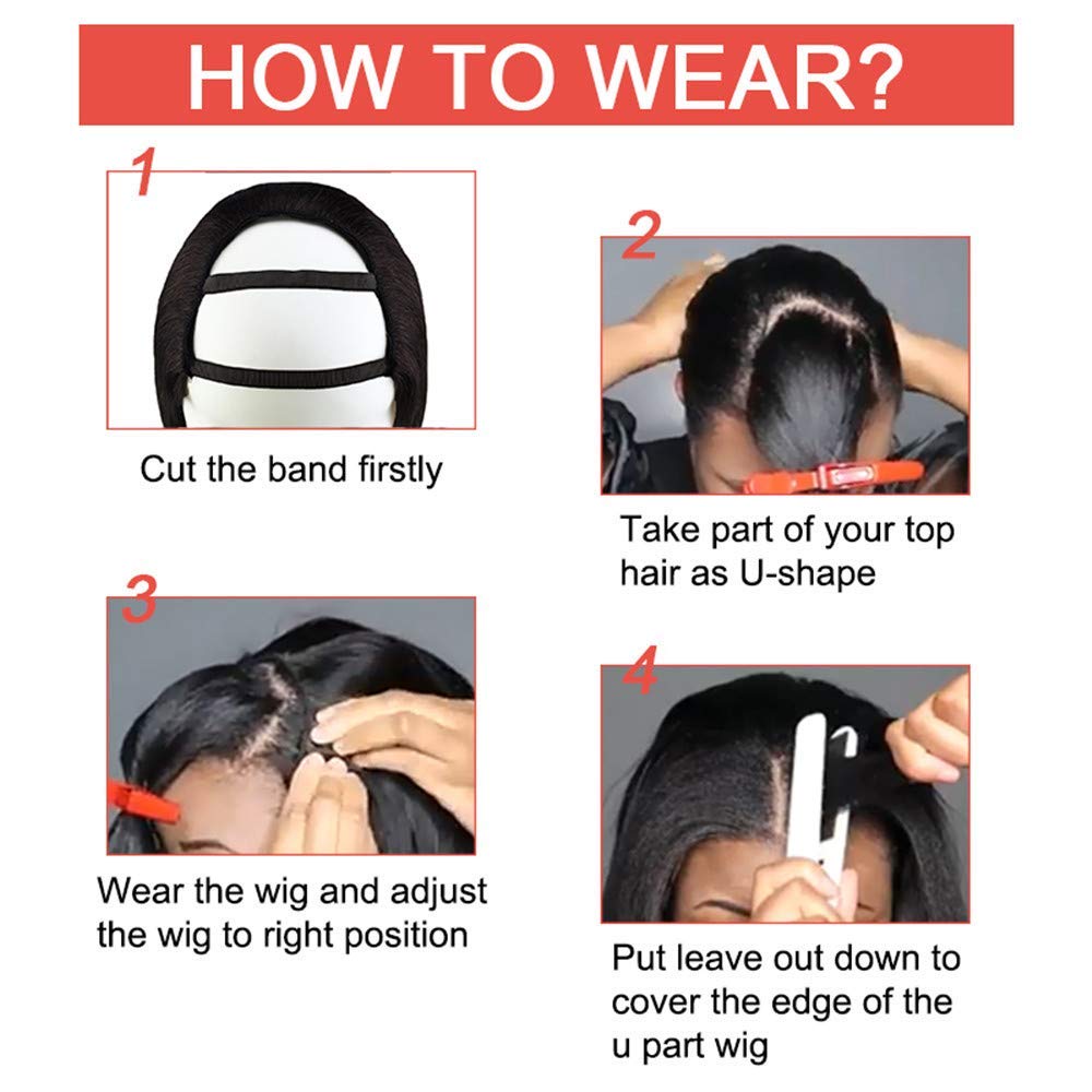 Natural Human Hair U Part Wig for Black Women - Body Wave Glueless Clip-In Upgrade - 180% Density Middle Part - Beginner Friendly - Perfect for Daily Wear, Parties & Special Occasions