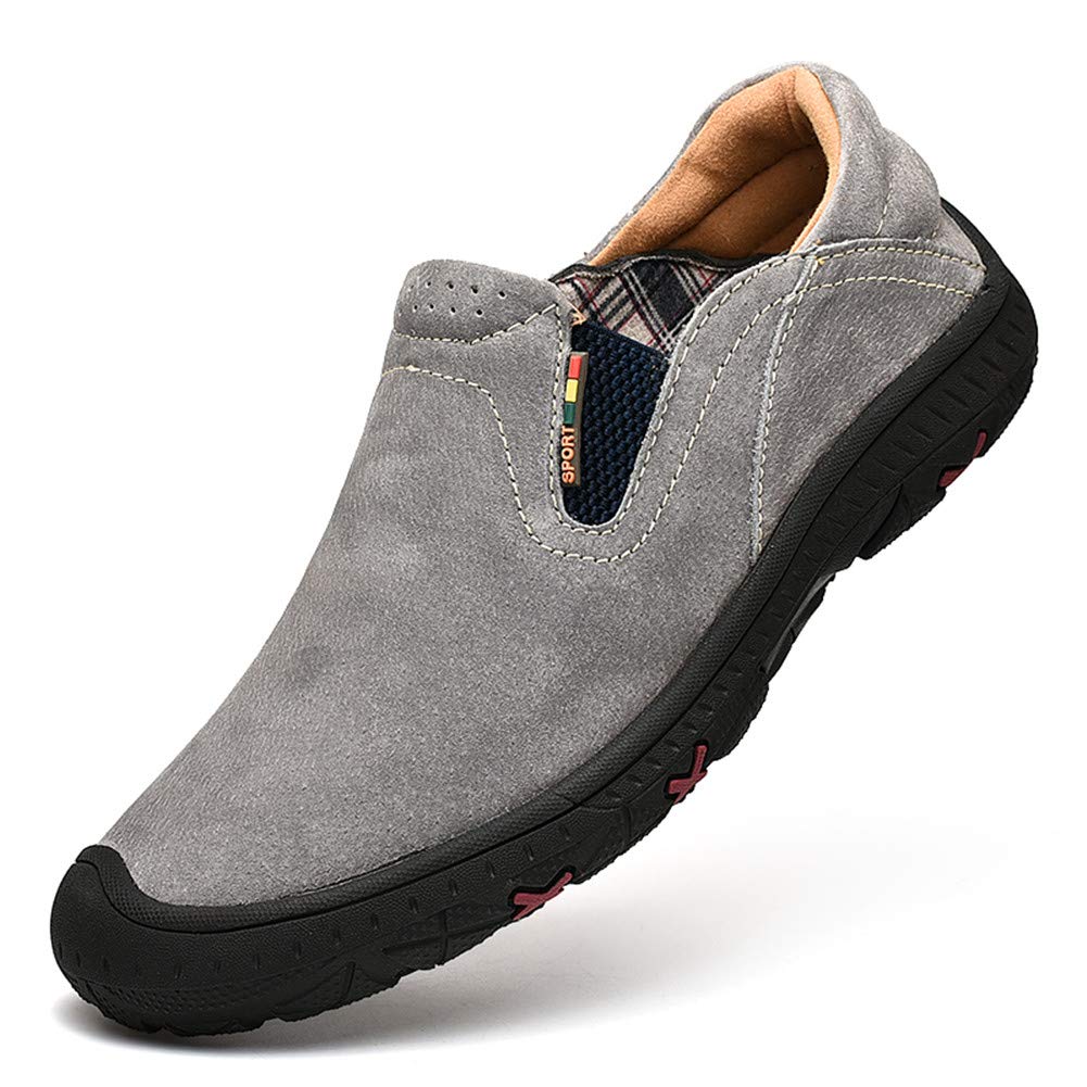 LEADER SHOW Men's Slip-On Hiking Shoes - Lightweight Outdoor Walking Shoes for Men | Comfortable Casual Loafers for Travel, Camping & Daily Wear