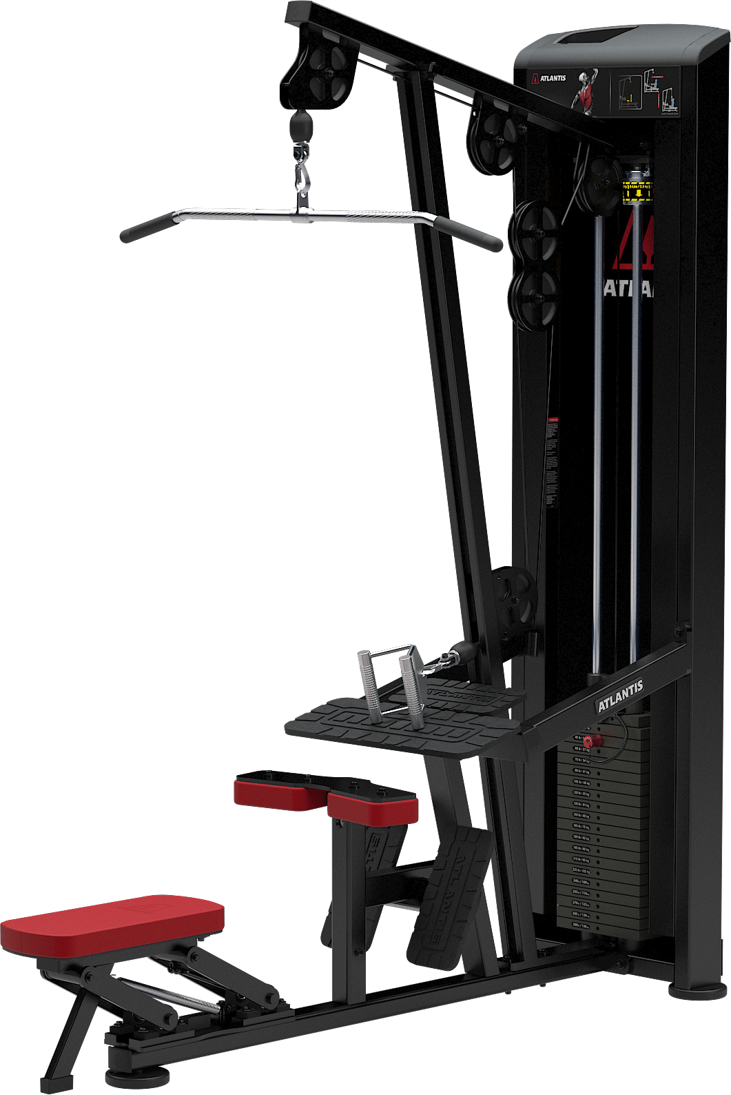 ATLANTIS Heavy Duty Lat Pulldown and Low Row Combo Machine for Home Gym - Strength Training Equipment for Back & Arm Workouts