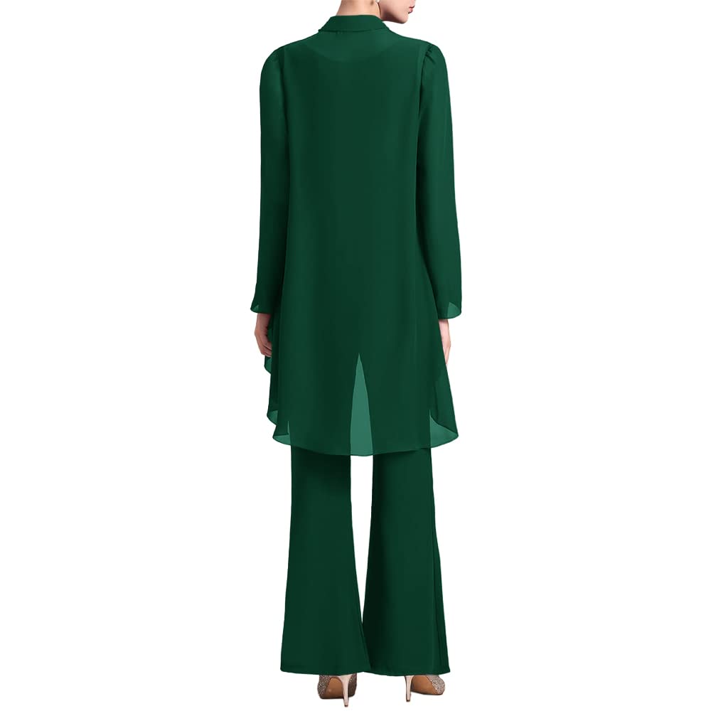 Zongqiven Women's 3-Piece Chiffon Pant Suit Set - Elegant Mother of The Bride Outfit for Weddings, Evening Parties & Special Occasions | Formal Guest Attire for Women
