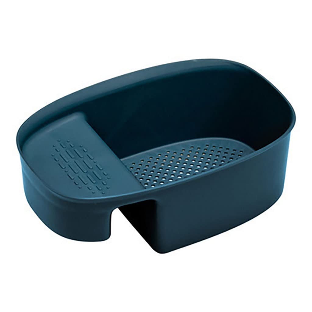 Blue Kitchen Sink Strainer - Drain Basket & Vegetable Filter with Sponge Holder for Leftovers, Soup, and Garbage - Perfect for Washing Fruits, Draining Pasta, and Organizing Kitchen Tools