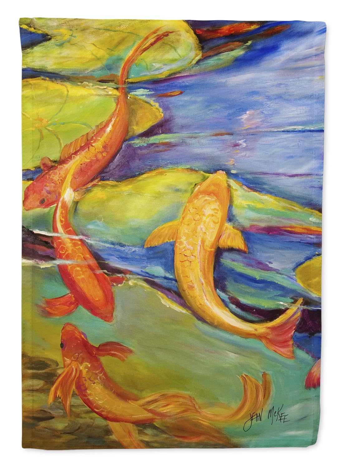Caroline's Treasures JMK1170GF Multicolor Koi Fish Garden Flag - Decorative Outdoor Yard Banner for Mailbox, Patio, Flower Beds & Lawn Decor | Perfect for Spring, Summer & Asian-Themed Gardens