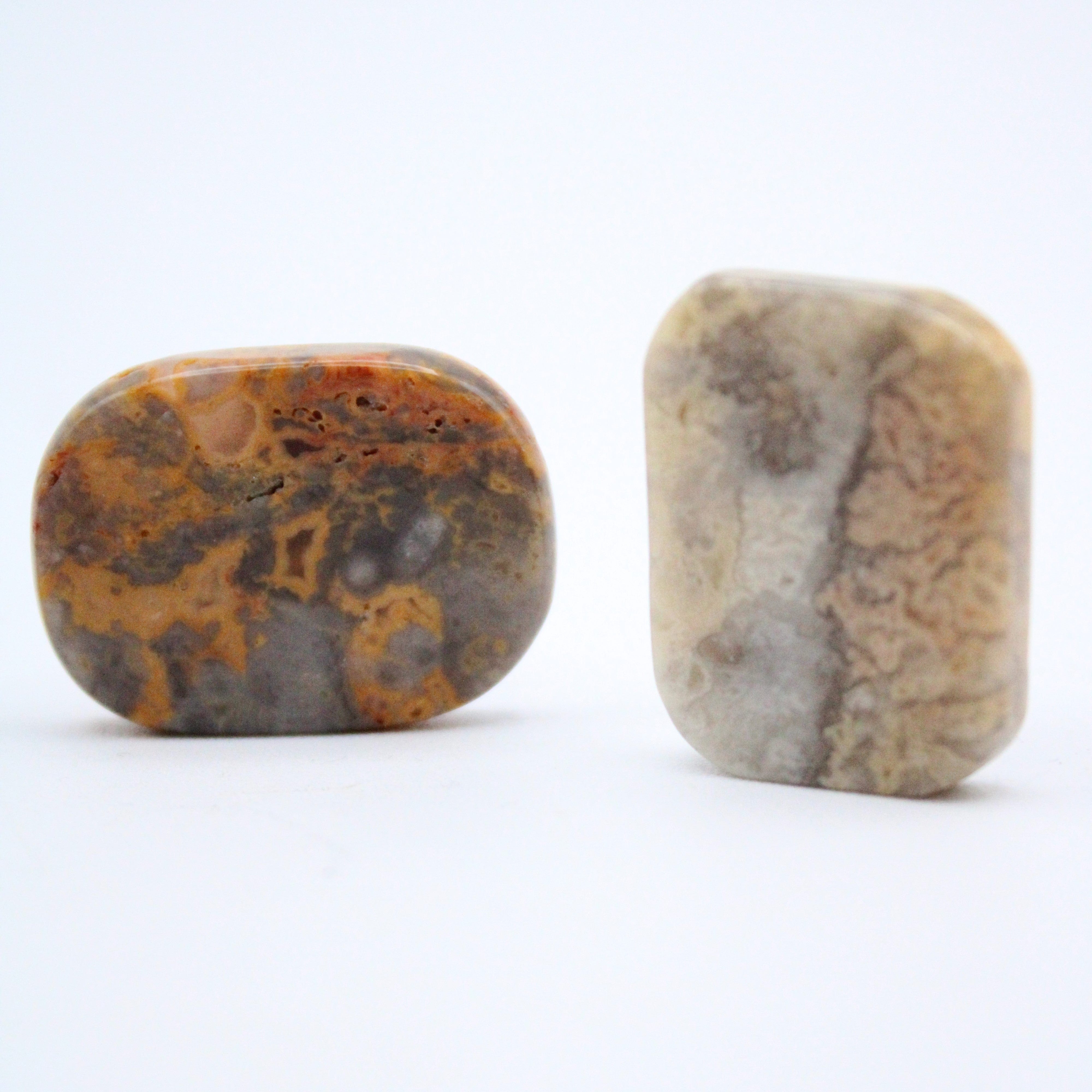 Crazy Lace Agate Thumb Stones - Natural Healing Pocket Worry Stones for Stress Relief & Meditation - Perfect for Anxiety Relief, Mindfulness Practice, and Spiritual Healing