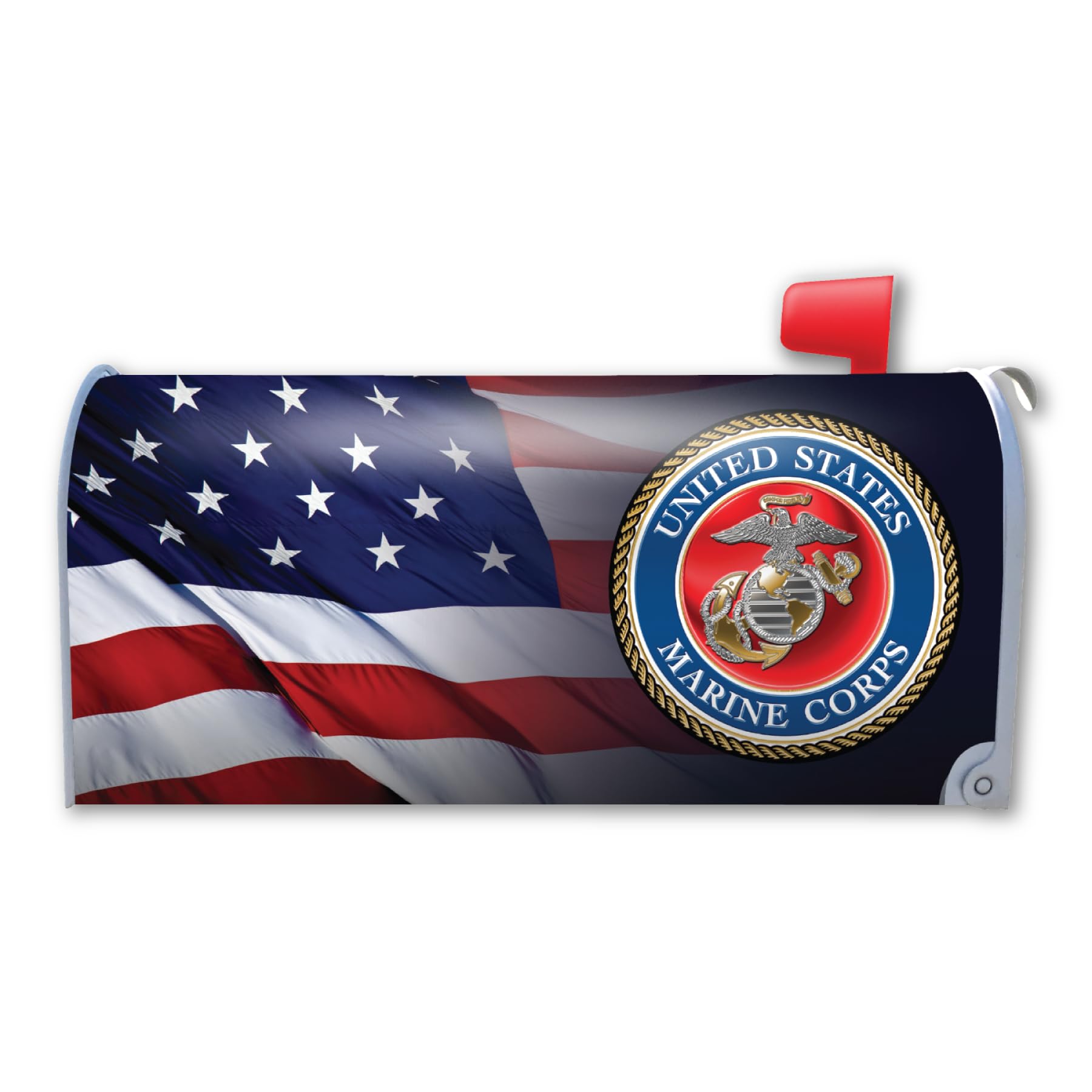 USMC American Flag Mailbox Cover Magnet - 18.375