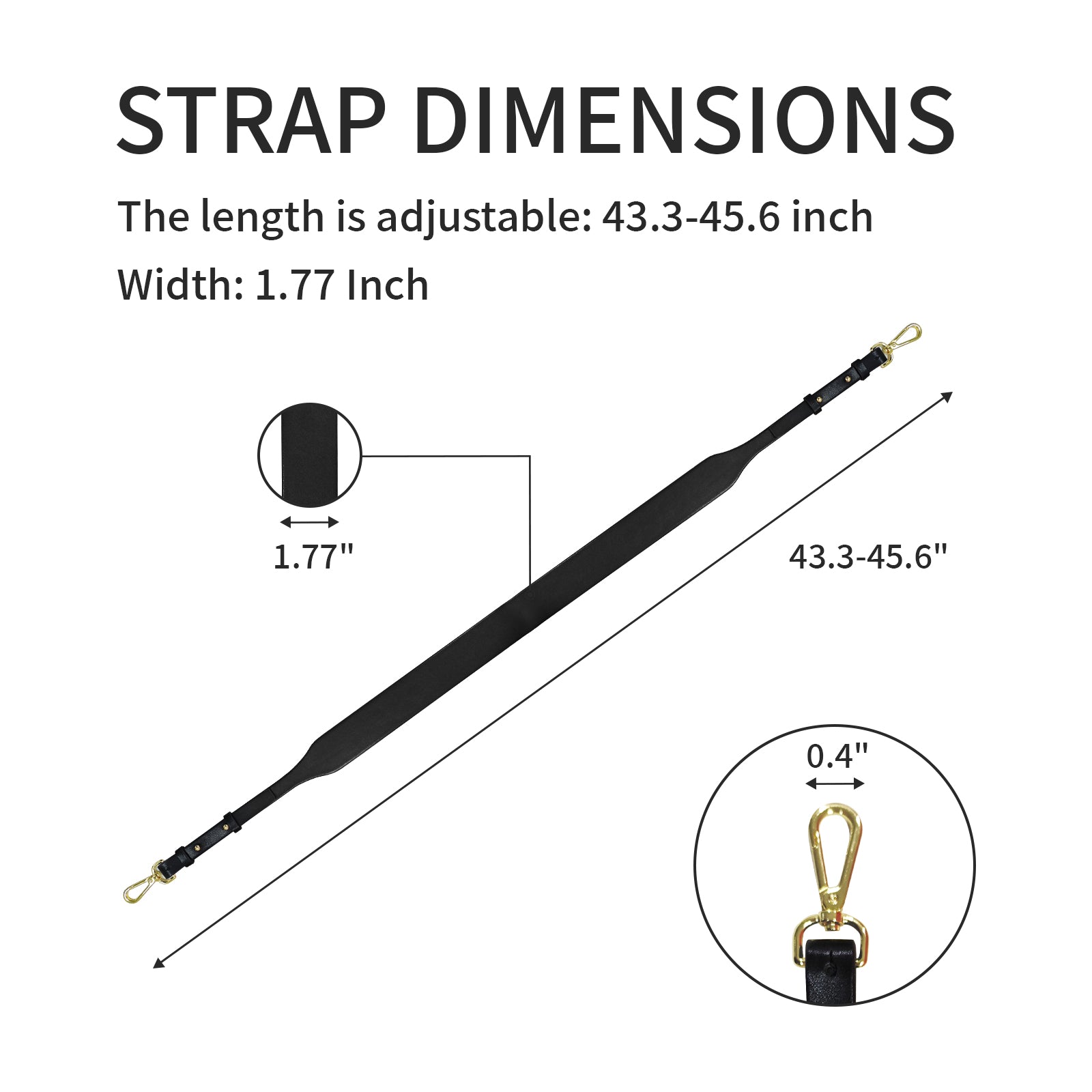 Extra Wide Leather Strap for Watches - Premium Comfortable Adjustable Band for Men & Women - Perfect for Casual, Business & Outdoor Activities