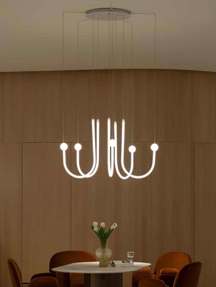 Chord Point Pendant Light - Modern Minimalist Ceiling Light Fixture for Kitchen Island, Dining Room & Bedroom Lighting | Dimmable LED Hanging Lamp with Adjustable Height