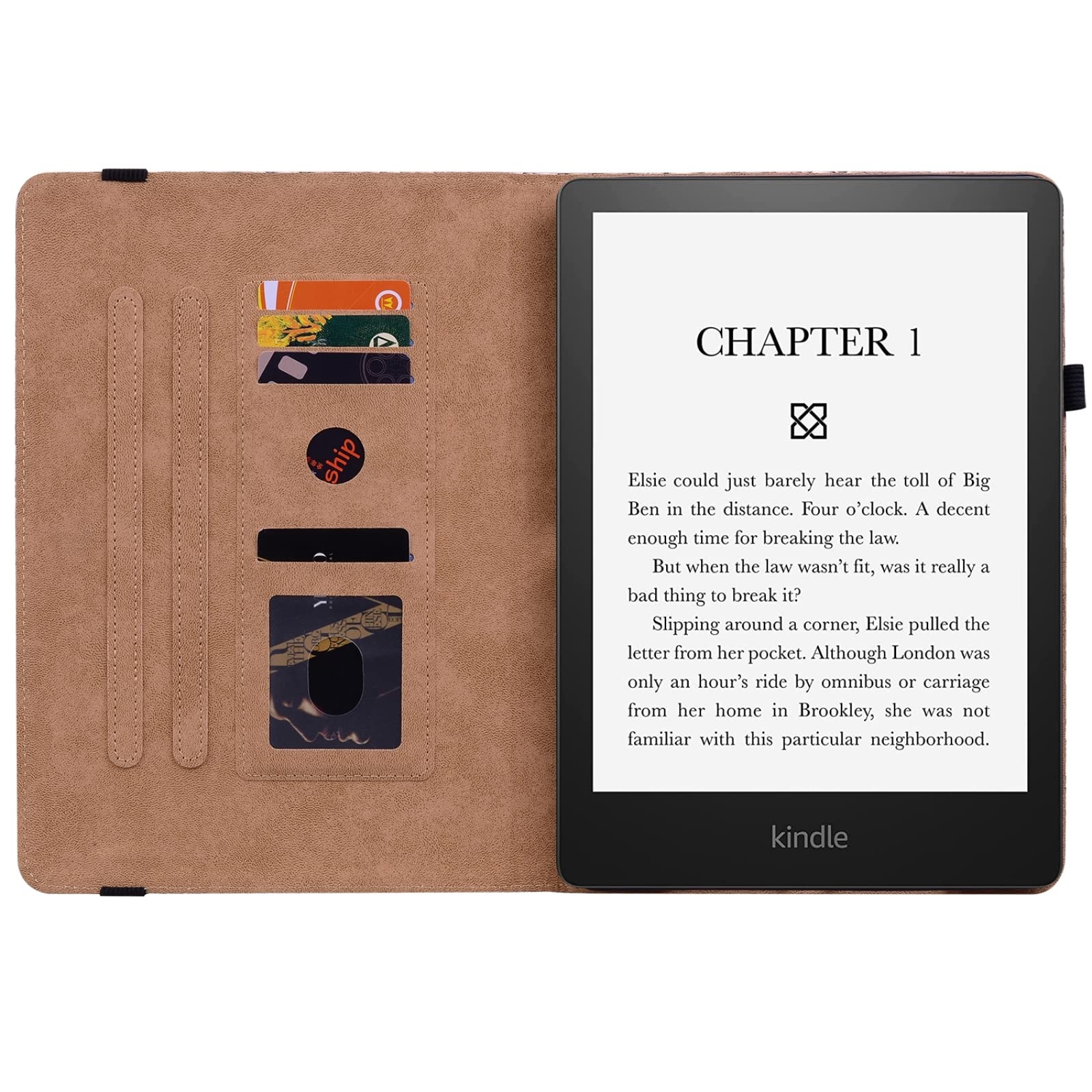 Xiaomi Smart Leather Case for Amazon Kindle Paperwhite 5 - Rose Red Color Weave Tablet Cover | Perfect for Reading, Travel & Daily Protection