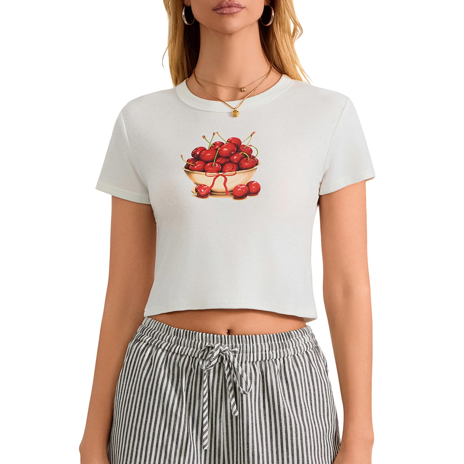 Y2K Graphic T-Shirt for Women | Vintage Crew Neck Short Sleeve Crop Top | 00s Aesthetic Streetwear | Perfect for Summer Outfits, Music Festivals & Casual Street Style