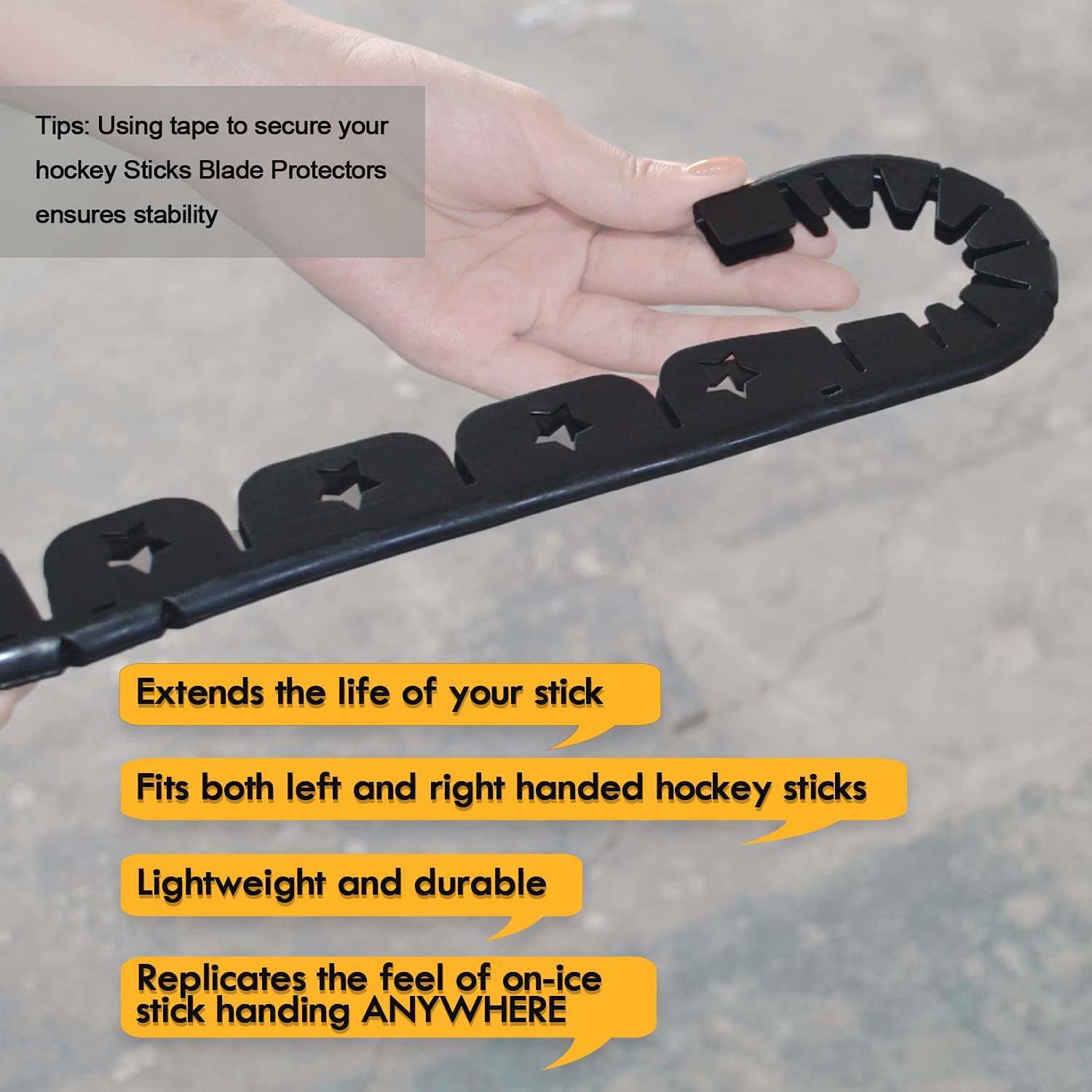 Znakwnz Hockey Stick Blade Protectors - Durable Off-Ice Training & Practice Aid for Hockey Players - Perfect Hockey Gifts & Equipment Accessories for Street, Backyard, and Garage Practice Sessions