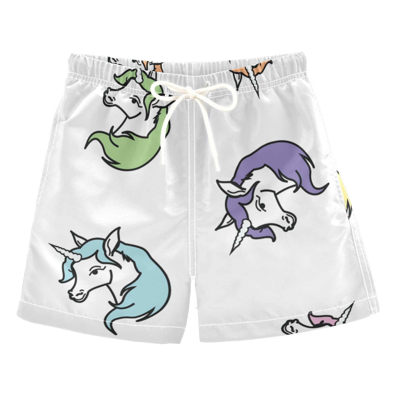 **Colorful Unicorn Boys Swim Trunks - Quick-Dry Board Shorts for Beach, Surf & Pool - Hawaii Vacation Essentials - Perfect for Swimming, Summer Outfits & Water Sports**
