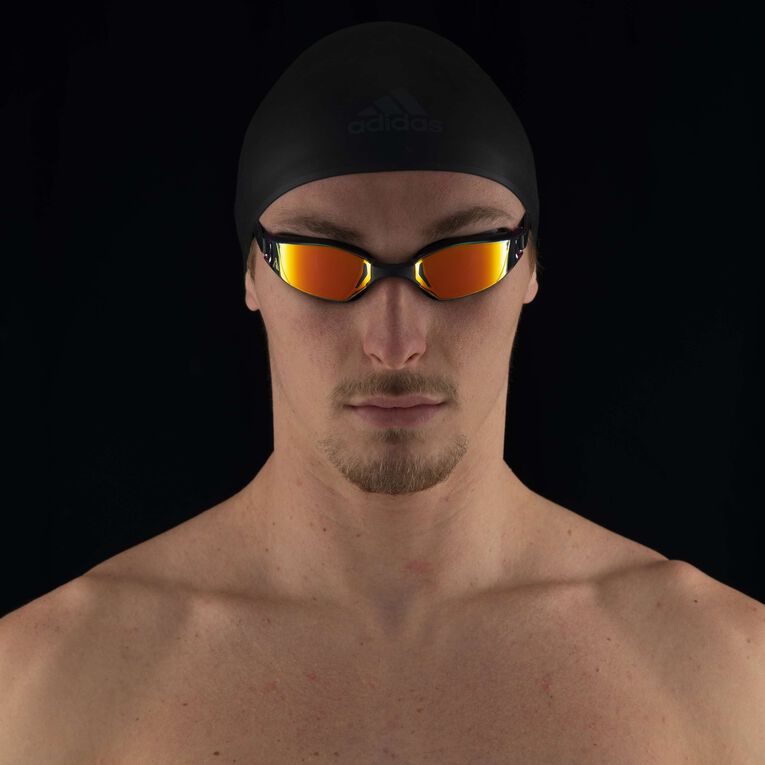 Aqua Sphere Xceed .A1 Swimming Goggles - Black/Black/Black with Red Titanium Mirrored Lens for Competitive Swimming & Triathlon Training - Anti-Fog, UV Protection, Comfort Fit for Pool & Open Water