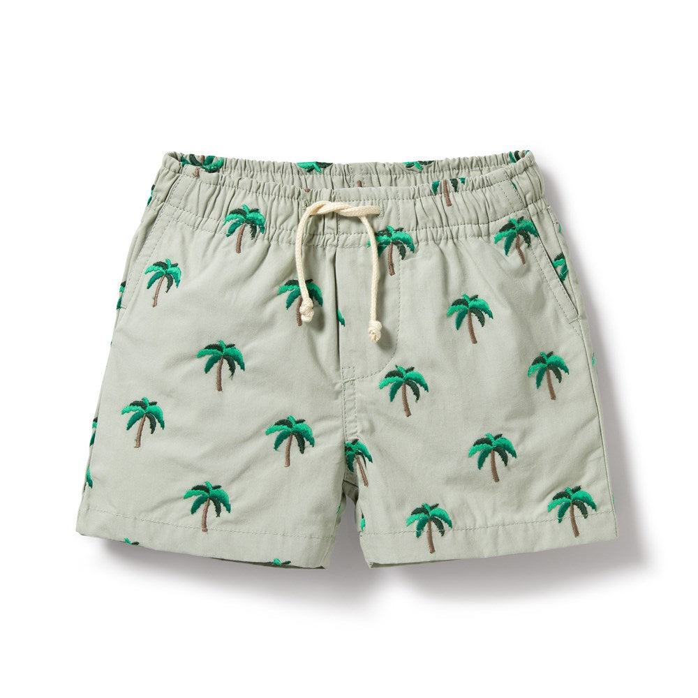 Men's Quick-Dry Swim Trunks - Lightweight Beach Board Shorts for Swimming, Surfing & Summer Vacation - Forest Palm Print
