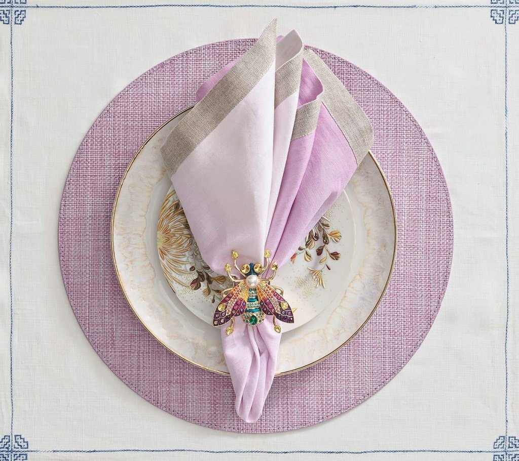 Portofino Waterproof Placemats Set of 4 - Elegant Round Table Mats for Dining, Kitchen, and Outdoor Use - Stain-Resistant & Easy to Clean