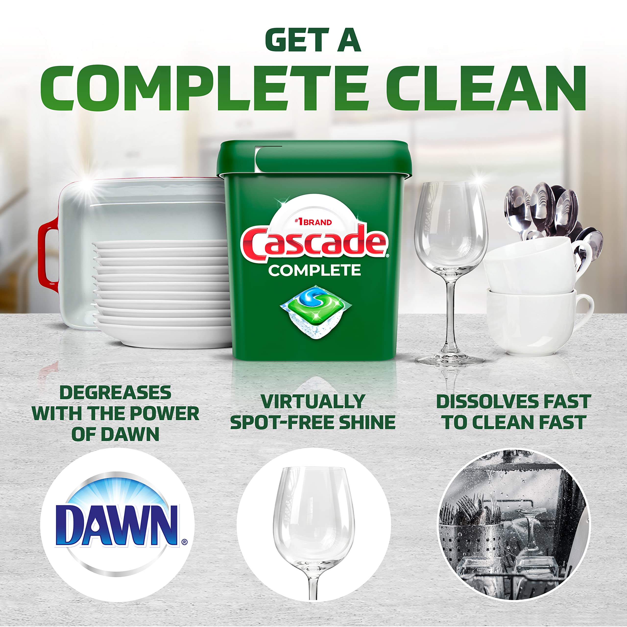 Cascade Complete Dishwasher Pods - Fresh Scent ActionPacs, 78 Count | Dishwasher Detergent Pods for Sparkling Clean Dishes | Perfect for Daily Use & Large Families