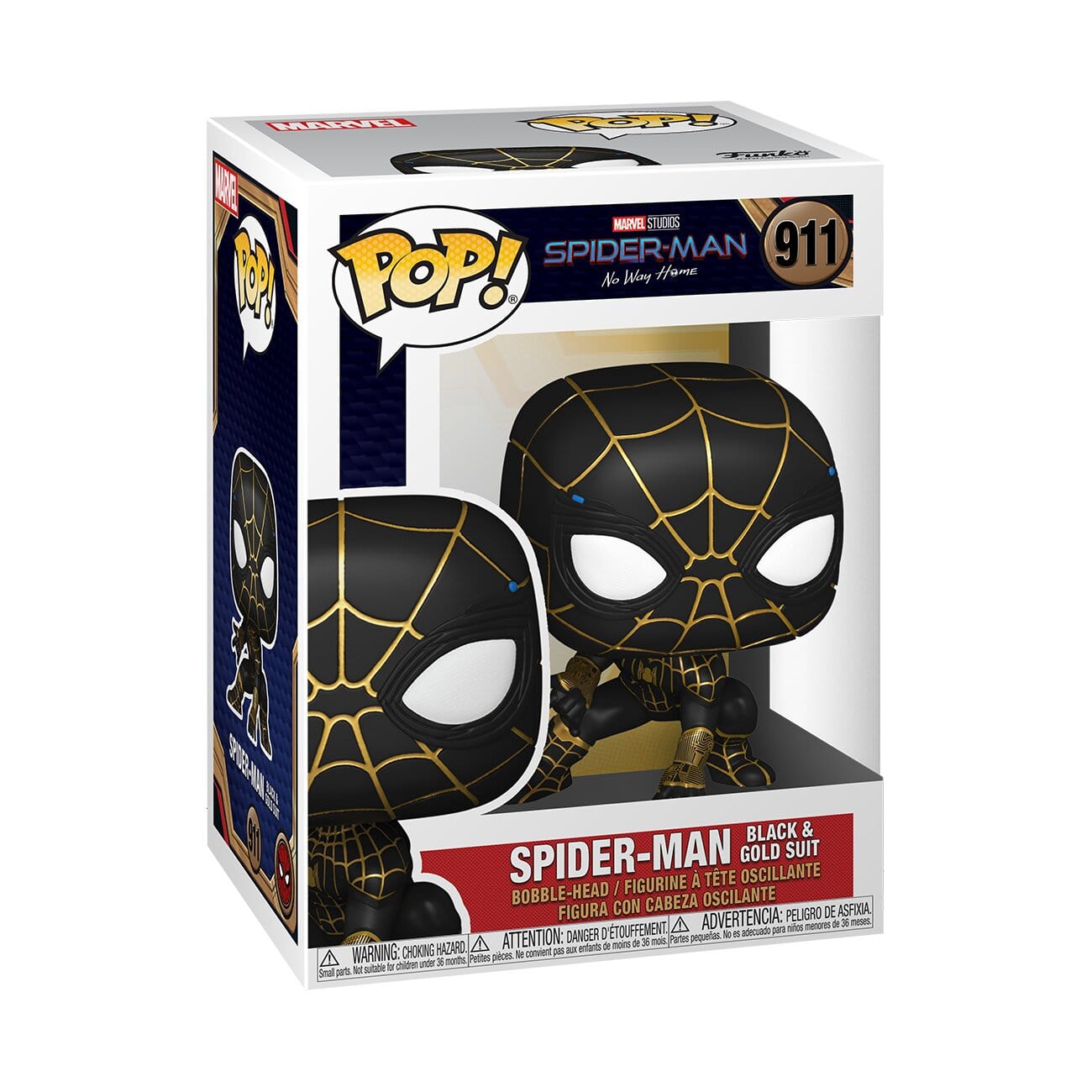 Funko Pop! Marvel Spider-Man Black & Gold Suit Vinyl Figure – Collectible Superhero Toy for Fans & Gifts | Home Decor, Office Display, Comic Con Merchandise