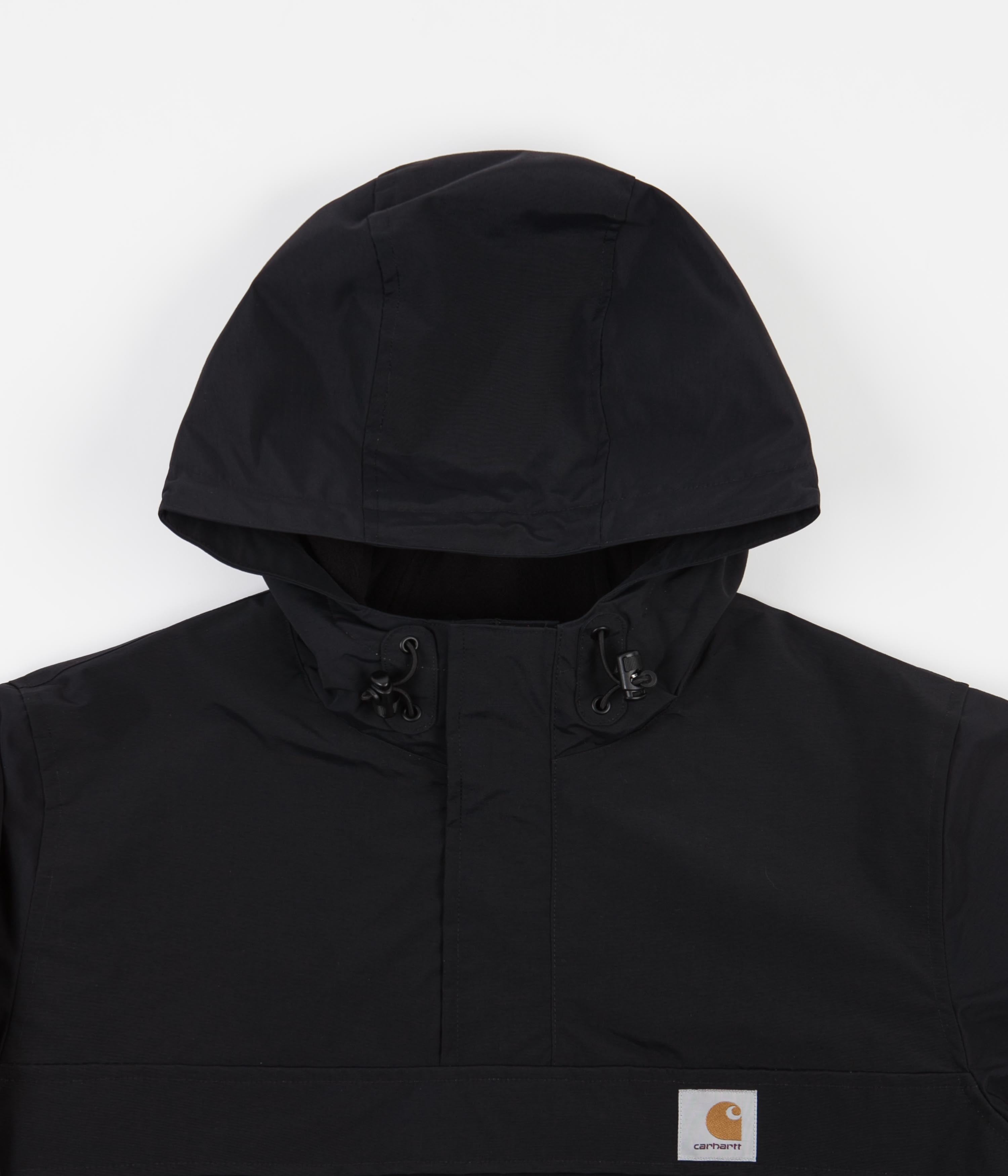Carhartt Nimbus Pullover Jacket for Men - Water-Resistant Hooded Fleece Jacket, Black - Perfect for Outdoor Work, Hiking & Cold Weather Activities