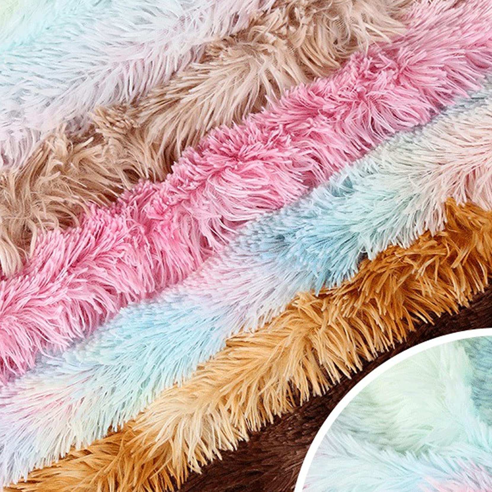 Luxury Soft Faux Fur Throw Pillow Covers - Pack of 2, Red & Peach Blush Plush Decorative Pillow Cases with Tie-Dye Pattern for Sofa, Couch, Living Room & Bedroom - Perfect for Cozy Home Decor, Girls' Room Accents & Stylish Interior Design