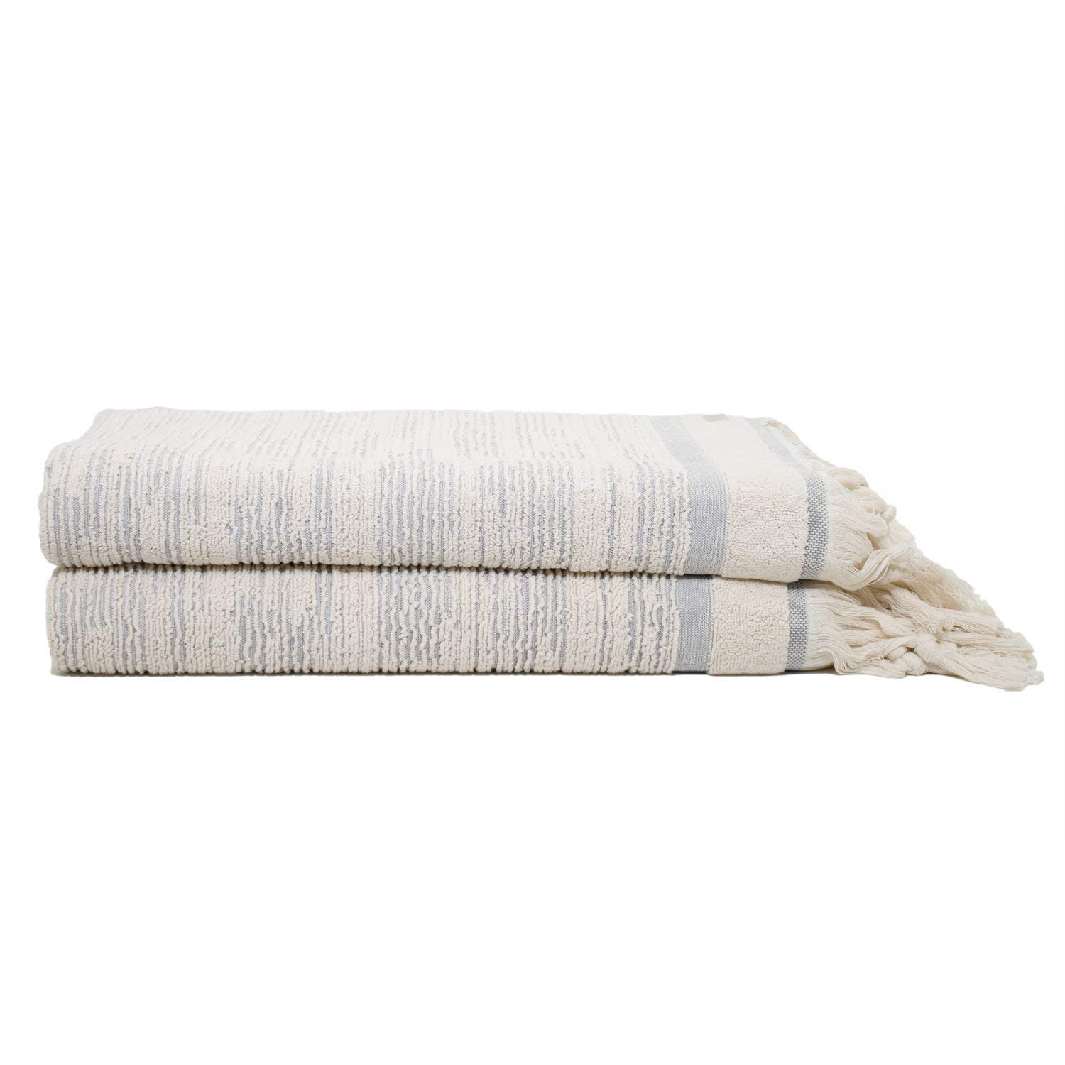 Premium Ivy Maine Turkish Cotton 2-Piece Luxury Bath Towel Set - Ultra Soft & Absorbent Yarn-Dyed Bath Sheets for Spa, Hotel & Home Use