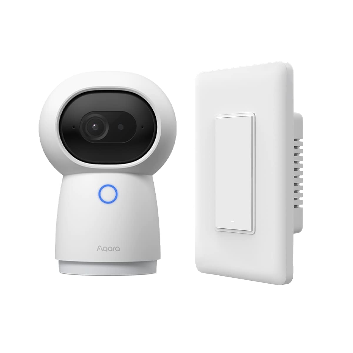 Aqara 2K Smart Security Indoor Camera with AI Facial & Gesture Recognition, 360° Pan-Tilt View, Hub G3 Plus & Smart Light Switch (Neutral Wire, Single Rocker) - Home Security, Baby Monitor, Pet Camera, Office Surveillance