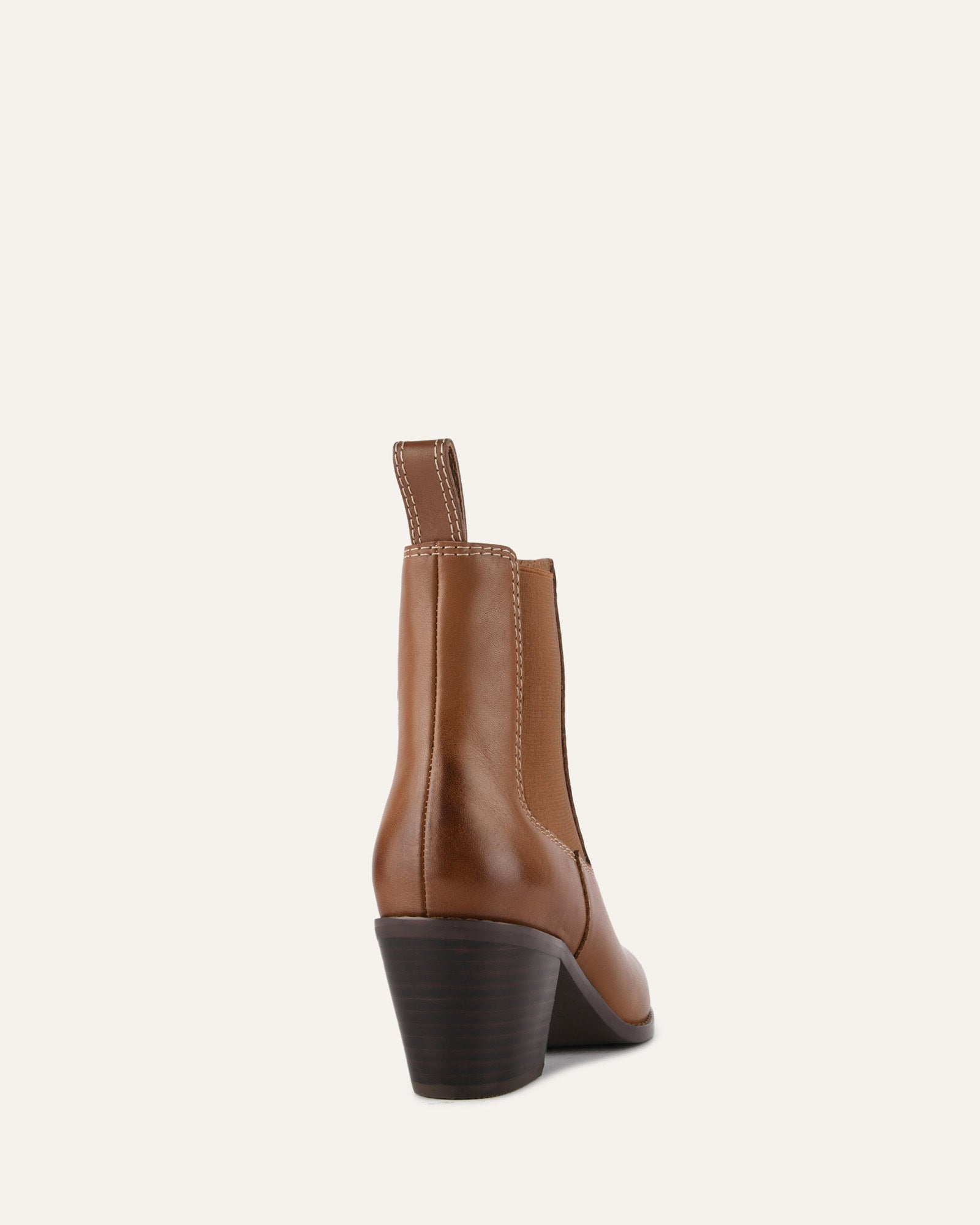 Zella Mid Ankle Boots for Women - Dark Tan Leather Booties, Comfortable & Stylish for Fall and Winter Fashion