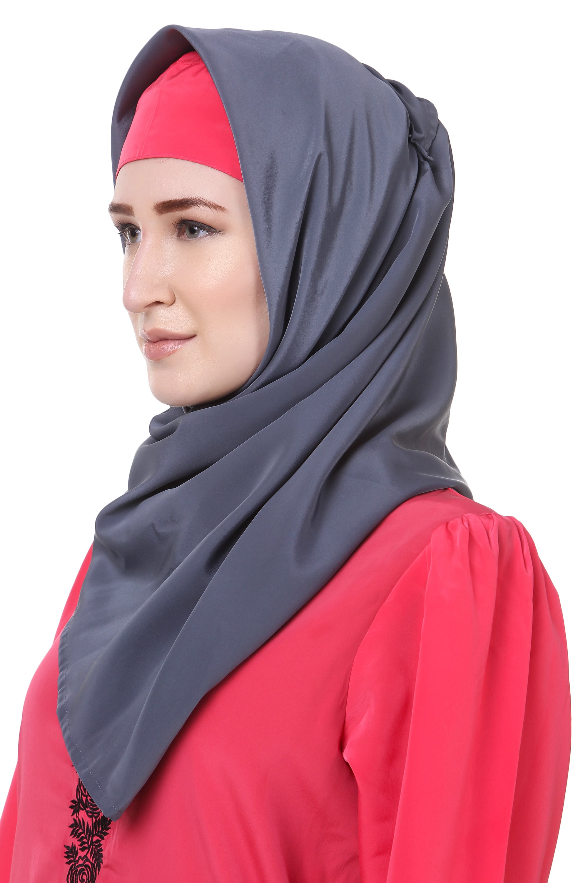 Grey Nida Hijab - Soft & Breathable Muslim Headscarf for Women - Perfect for Daily Wear, Prayer, and Modest Fashion