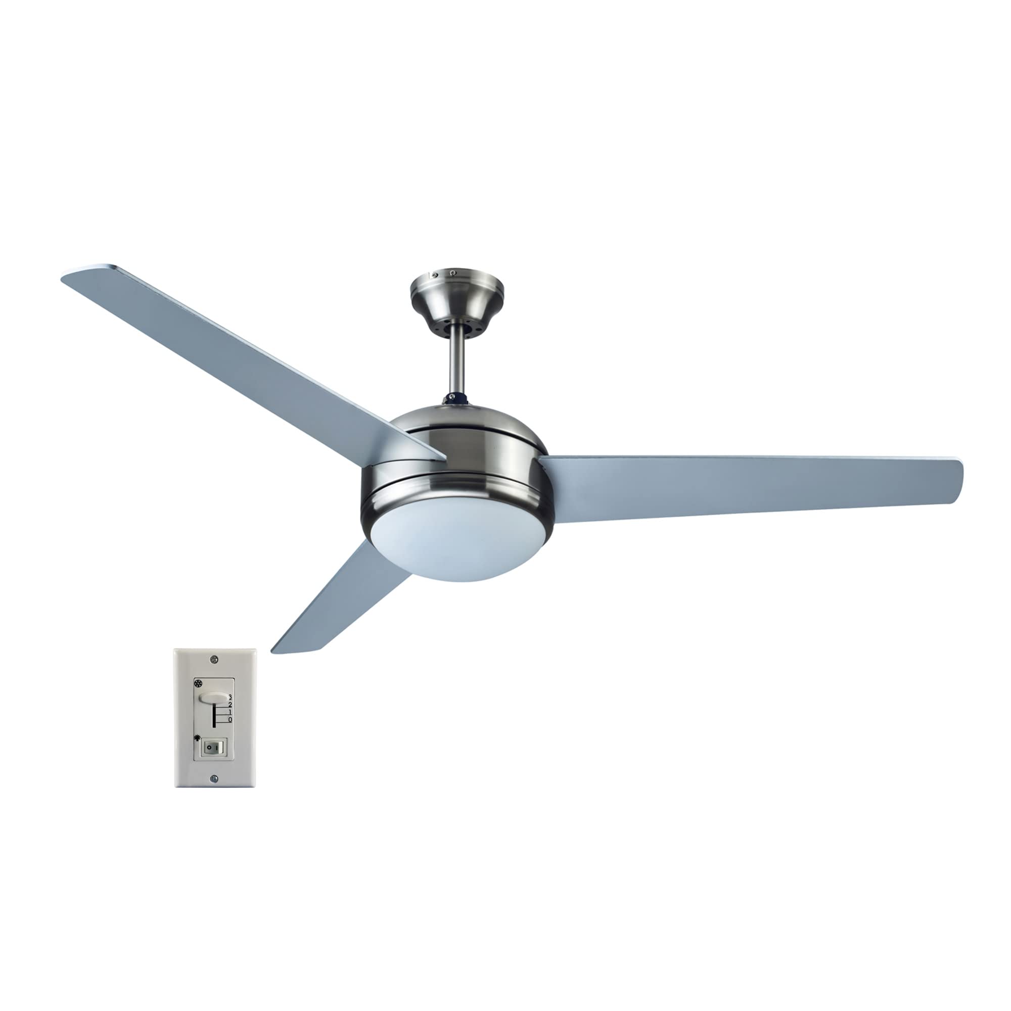 Design House 157339 Treviento 52-Inch Indoor Ceiling Fan with Light Kit in Satin Nickel Finish - Perfect for Living Room, Bedroom, and Office Spaces