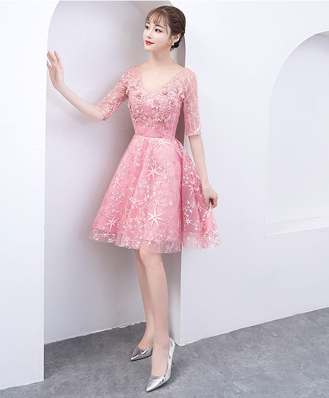 Elegant Pink Tulle Lace Short Prom Dress | Homecoming Party Gown | Perfect for Prom Night, Sweet 16, Quinceañera & Formal Dances