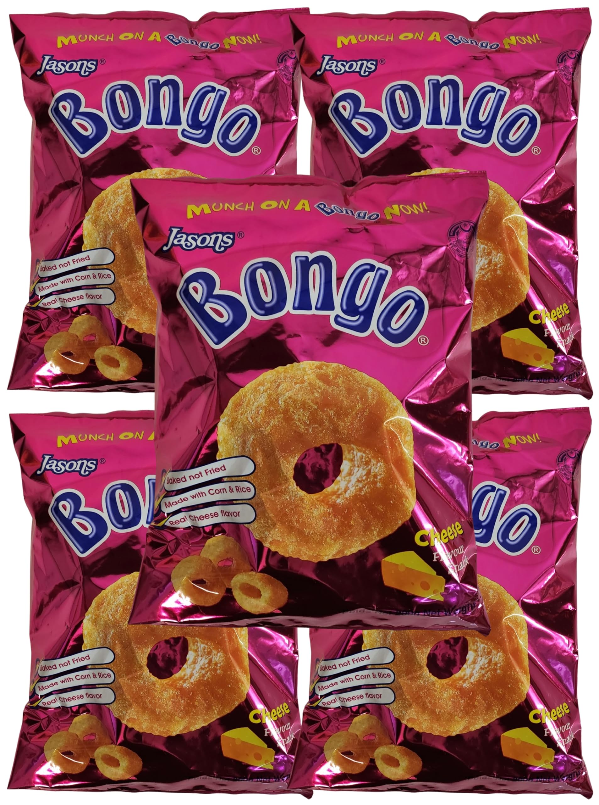 Bongo Cheese Flavor Snacks - Value Pack of 5 x 200g Bags | Authentic Pacific Islander Treat | Perfect for Parties, School Lunches & Movie Nights