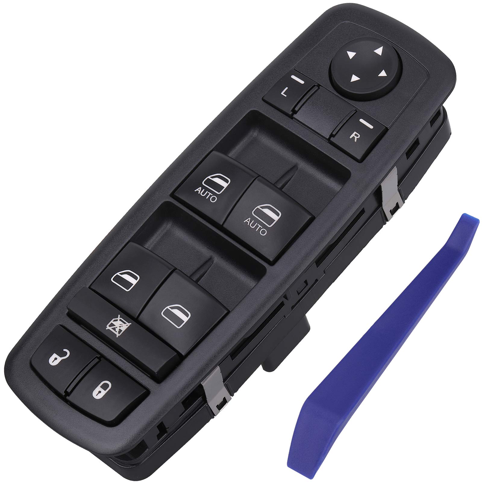 Driver Side Power Window Switch Compatible with 2009-2012 Dodge RAM 1500/2500/3500 Quad & Crew Cab Pickup - Auto Up/Down Buttons (Replaces 4602863AB, 4602863AC) - Easy Installation for Smooth Window Operation