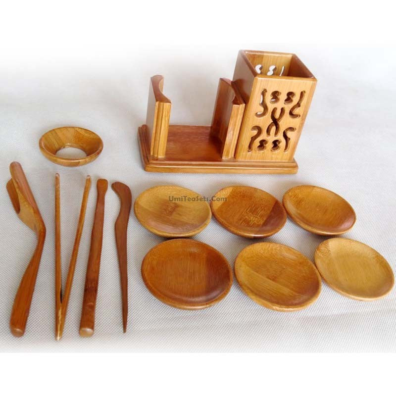 Premium Bamboo Tea Set with Cup & Saucer - Eco-Friendly Tea Accessories for Relaxing Tea Time at Home or Office