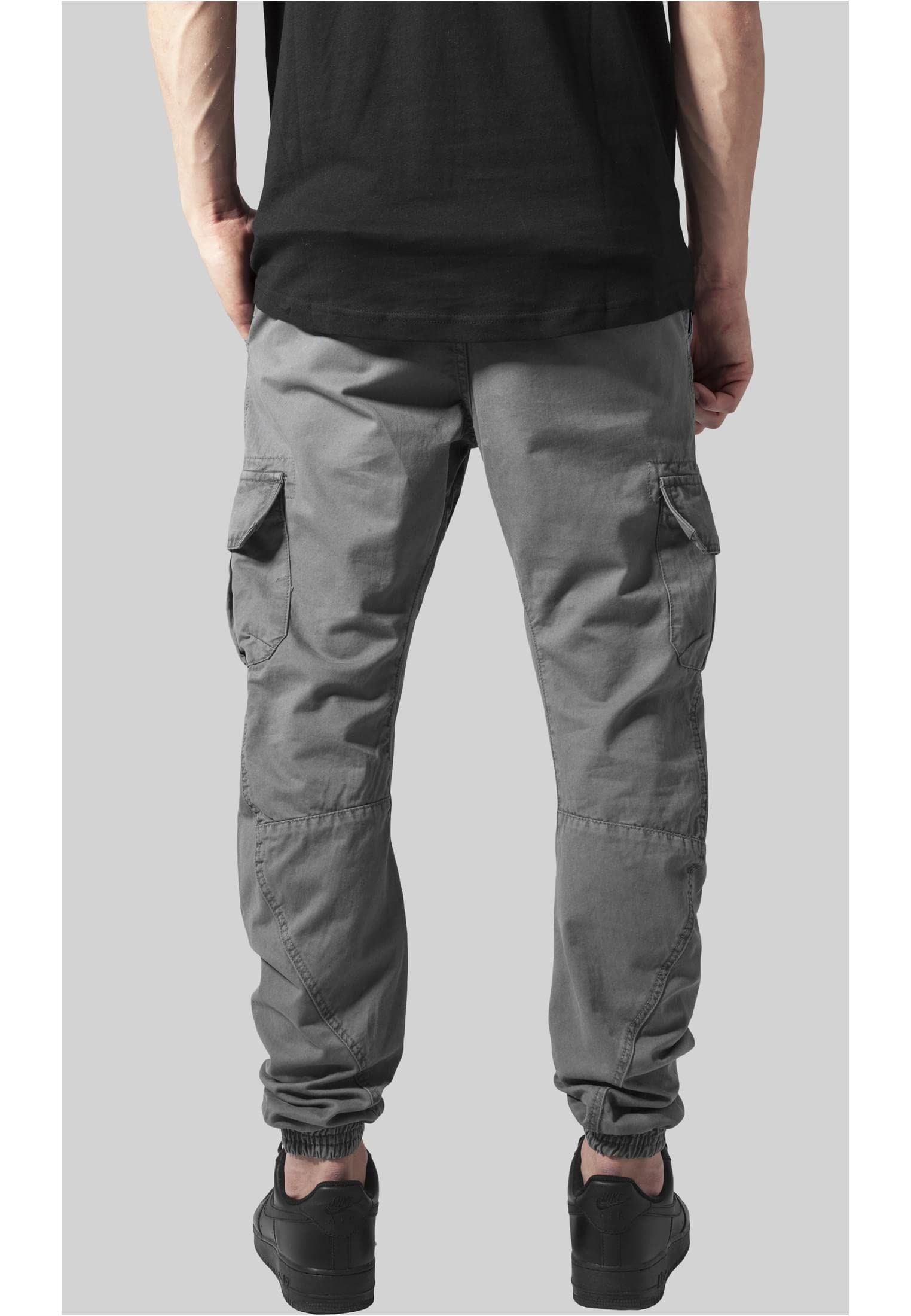 Men's Cargo Jogger Pants - TB1268 Tactical Workout Joggers, Dark Grey, Large Size for Outdoor Hiking, Gym & Casual Wear