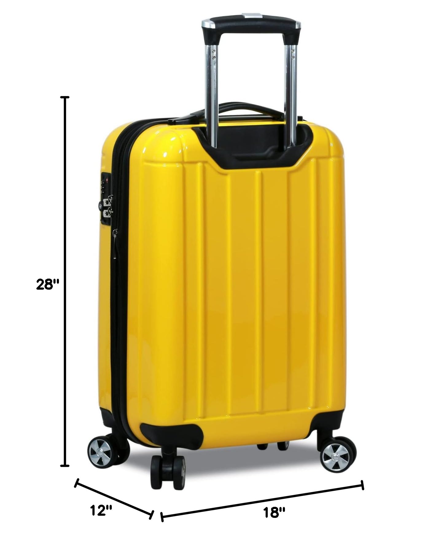 World Traveler Contour 3-Piece Hardside Spinner Luggage Set with TSA Lock - Lightweight Durable Suitcase for International Travel & Business Trips (Yellow, One Size)