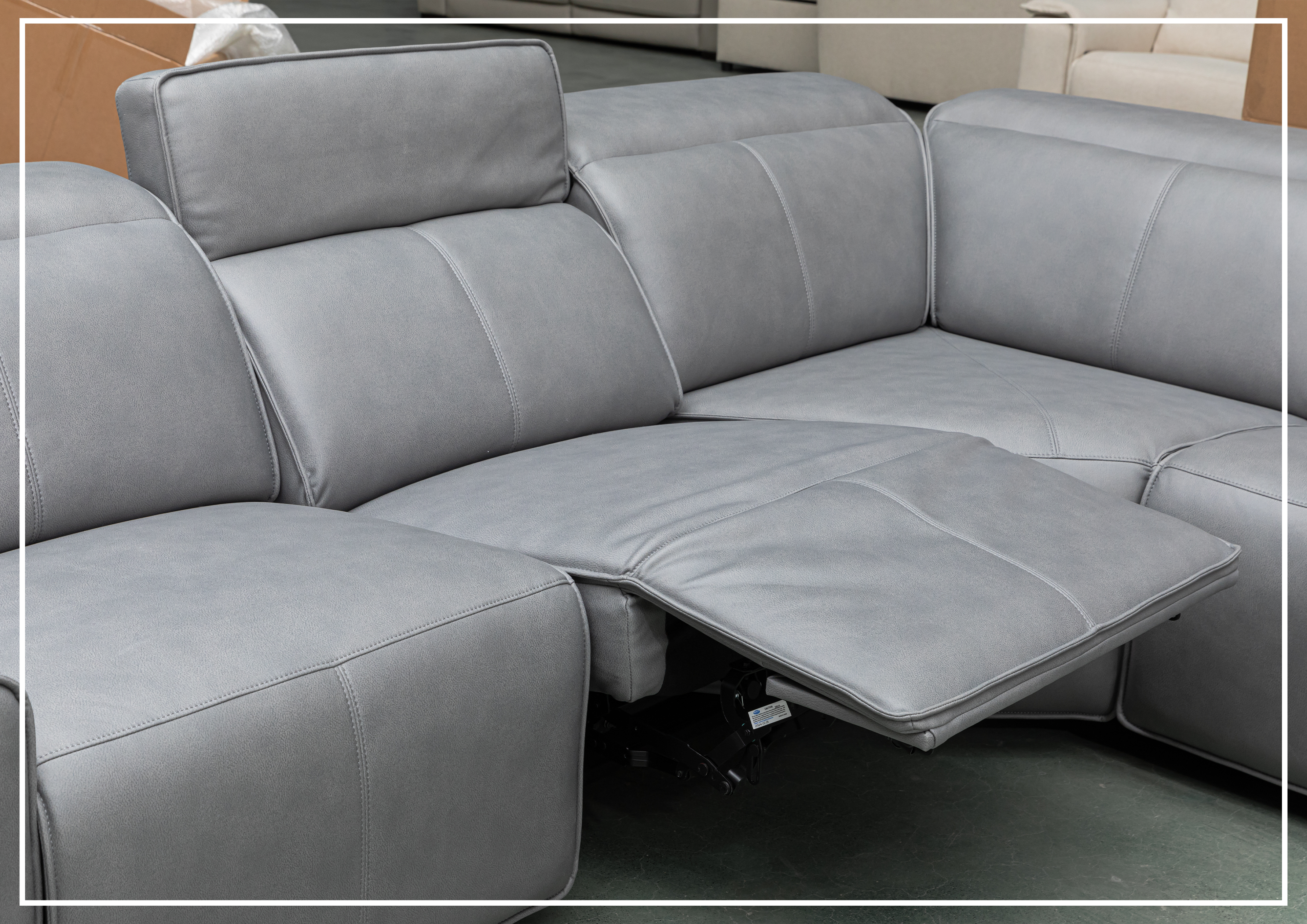 Klaussner Leonardo 6-Piece Power Recliner Sectional Sofa Set with USB Charging - Modern L-Shaped Living Room Furniture for Home Theater & Family Gatherings