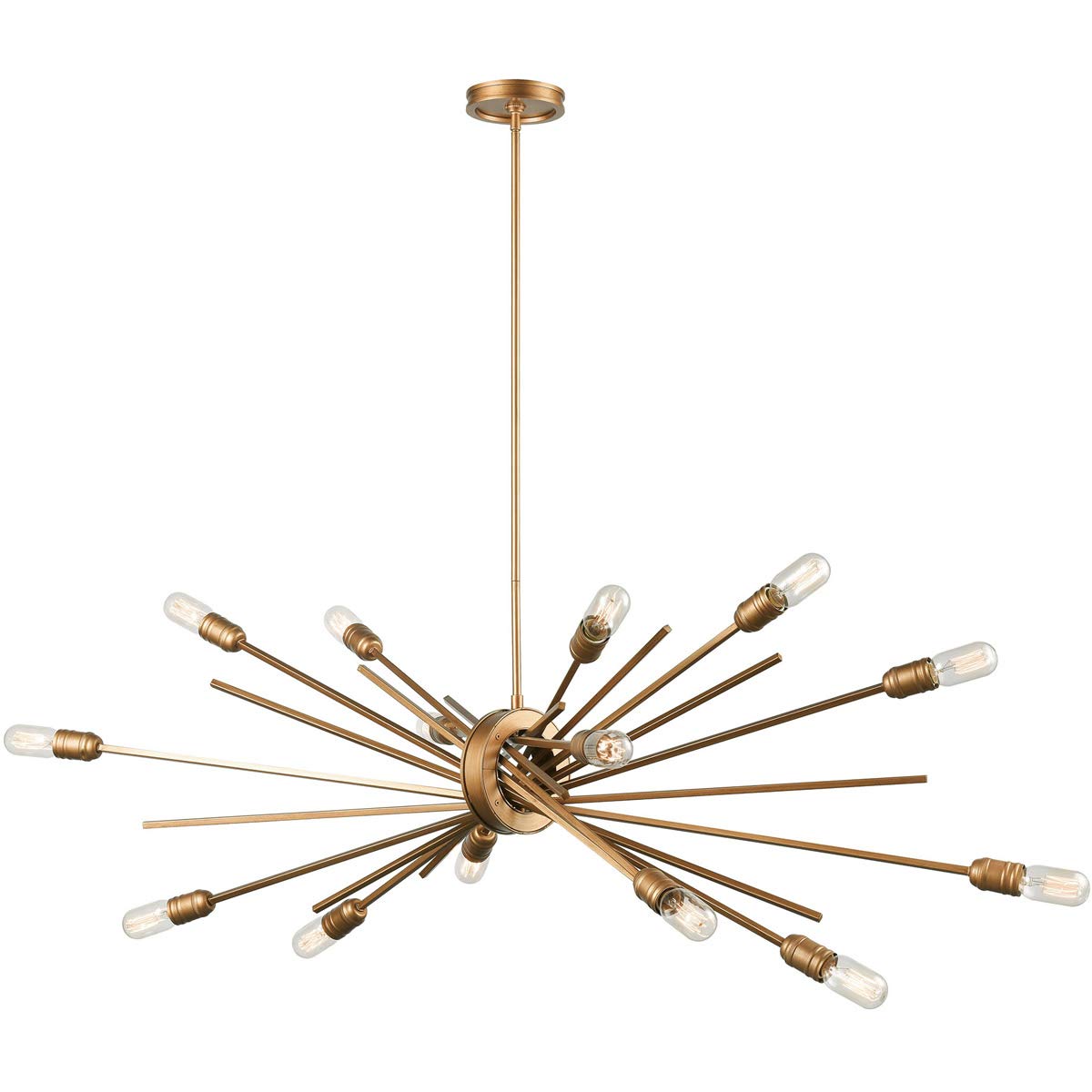 Xenia 14-Light Matte Gold Chandelier - Modern Kitchen Island Lighting Fixture for Dining Room & Farmhouse Decor
