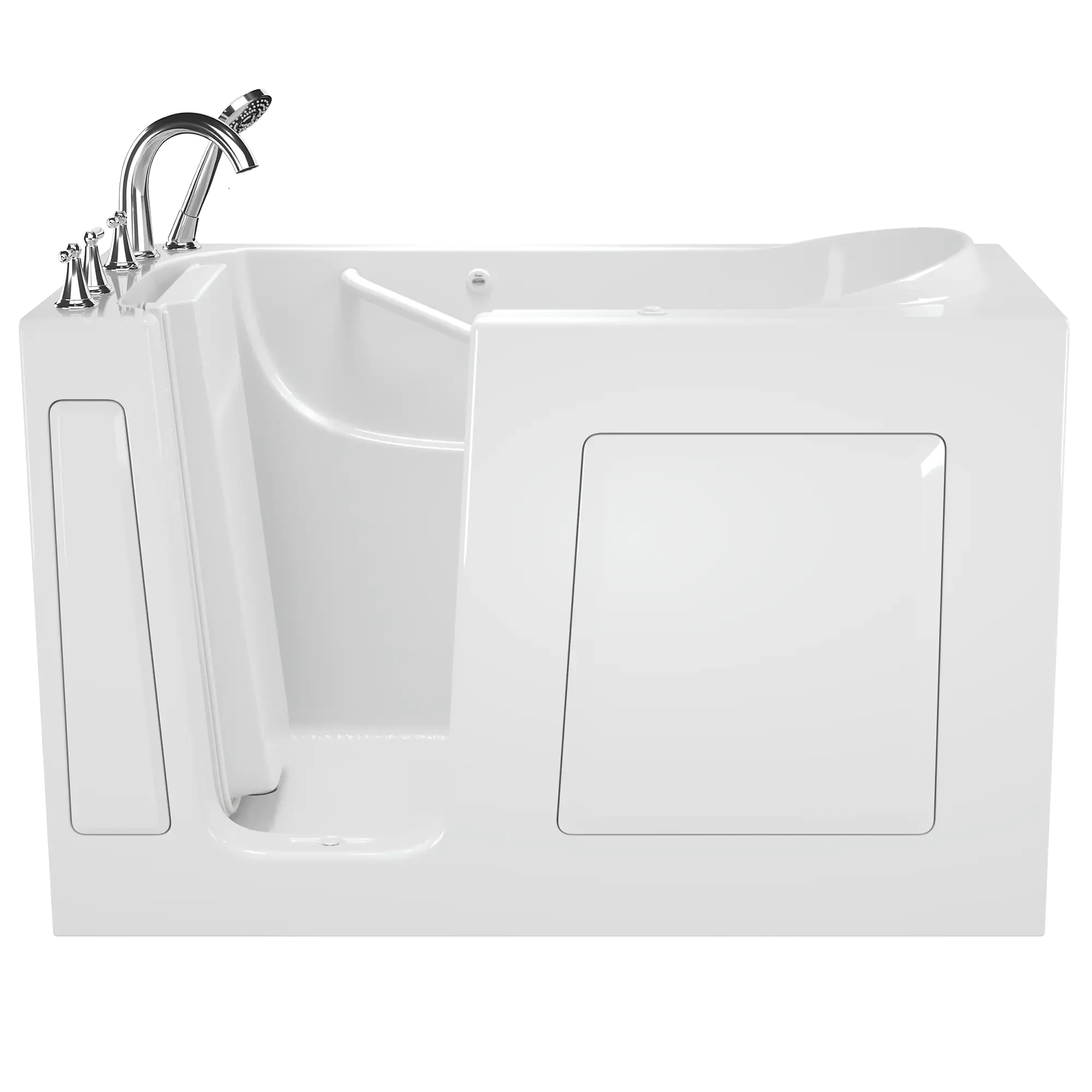30 x 60 Inch Gelcoat Walk-In Bathtub with Whirlpool System - Left Hand Drain & Faucet Included | Ideal for Elderly & Mobility Assistance | ADA Compliant Bathing Solution