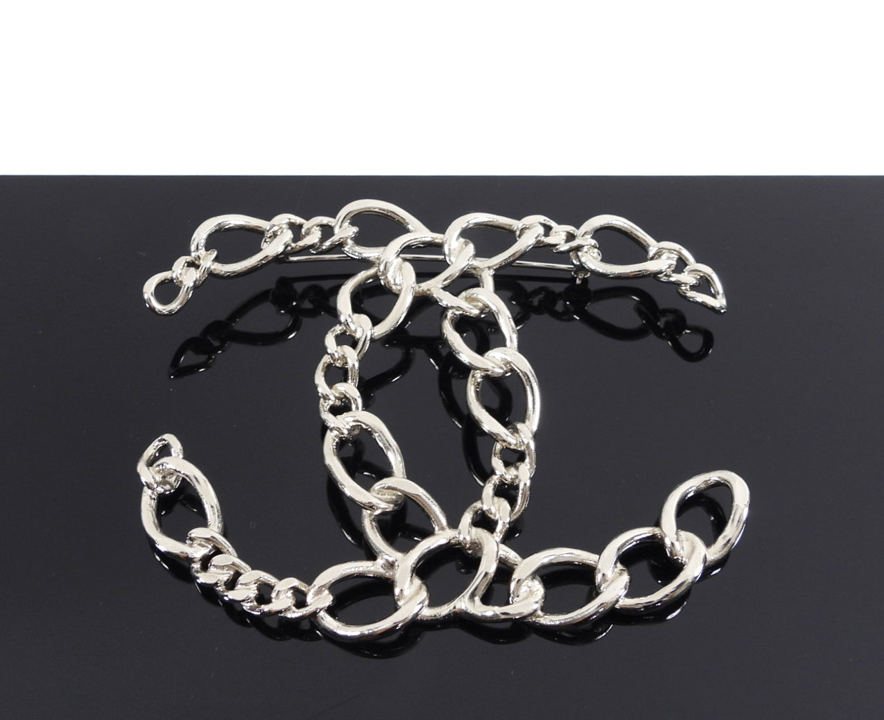 Chanel 06P Oversized CC Openwork Chain Logo Brooch Pin - Luxury Fashion Accessory for Women, Perfect for Jackets, Coats & Handbags