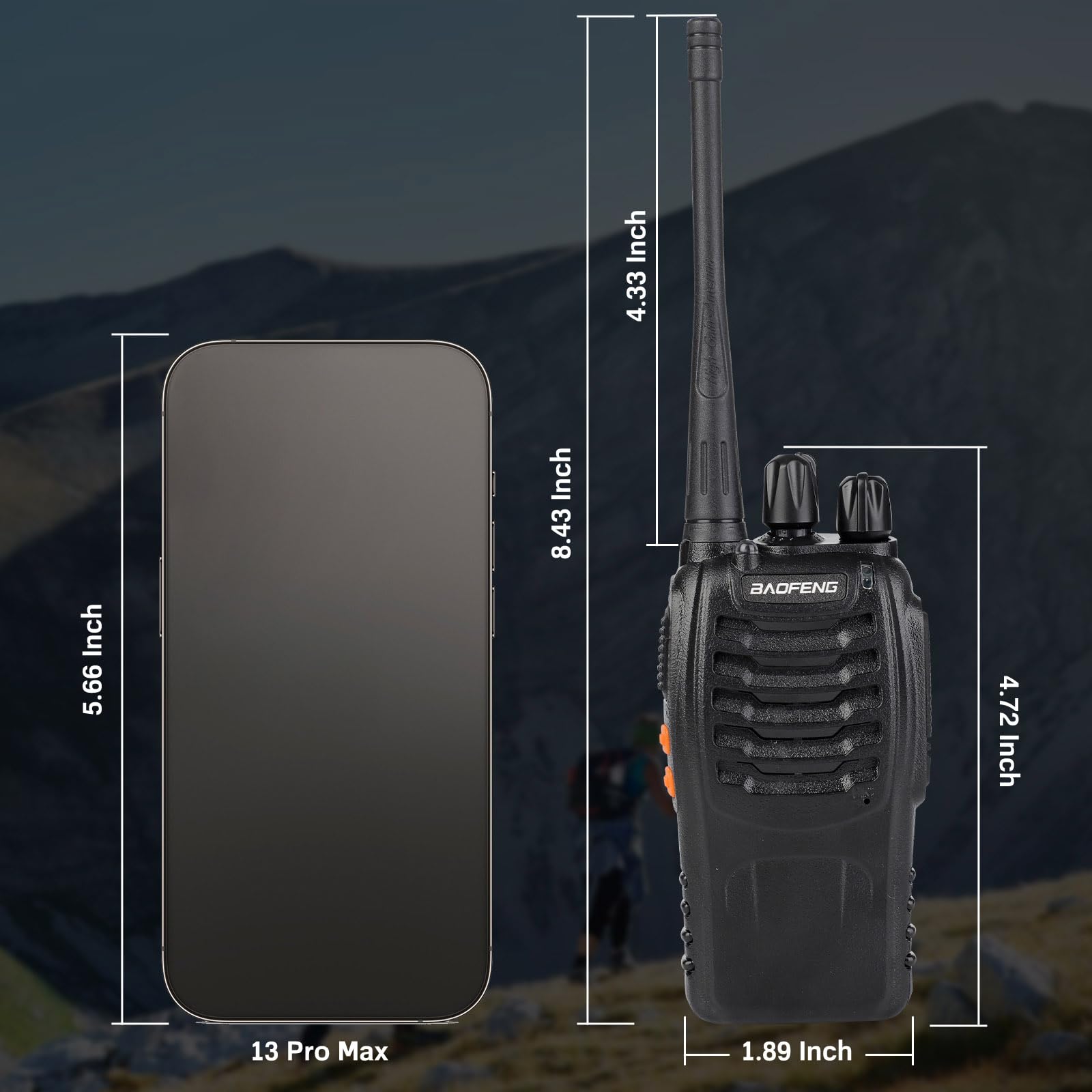 Baofeng UV-5R 888S Long Range Walkie Talkies for Adults - 16 Channel Rechargeable Two Way Radios with Li-ion Battery, Charger & 6 Earpieces (6 Pack) - Ideal for Outdoor Adventures, Construction Sites, and Emergency Communication