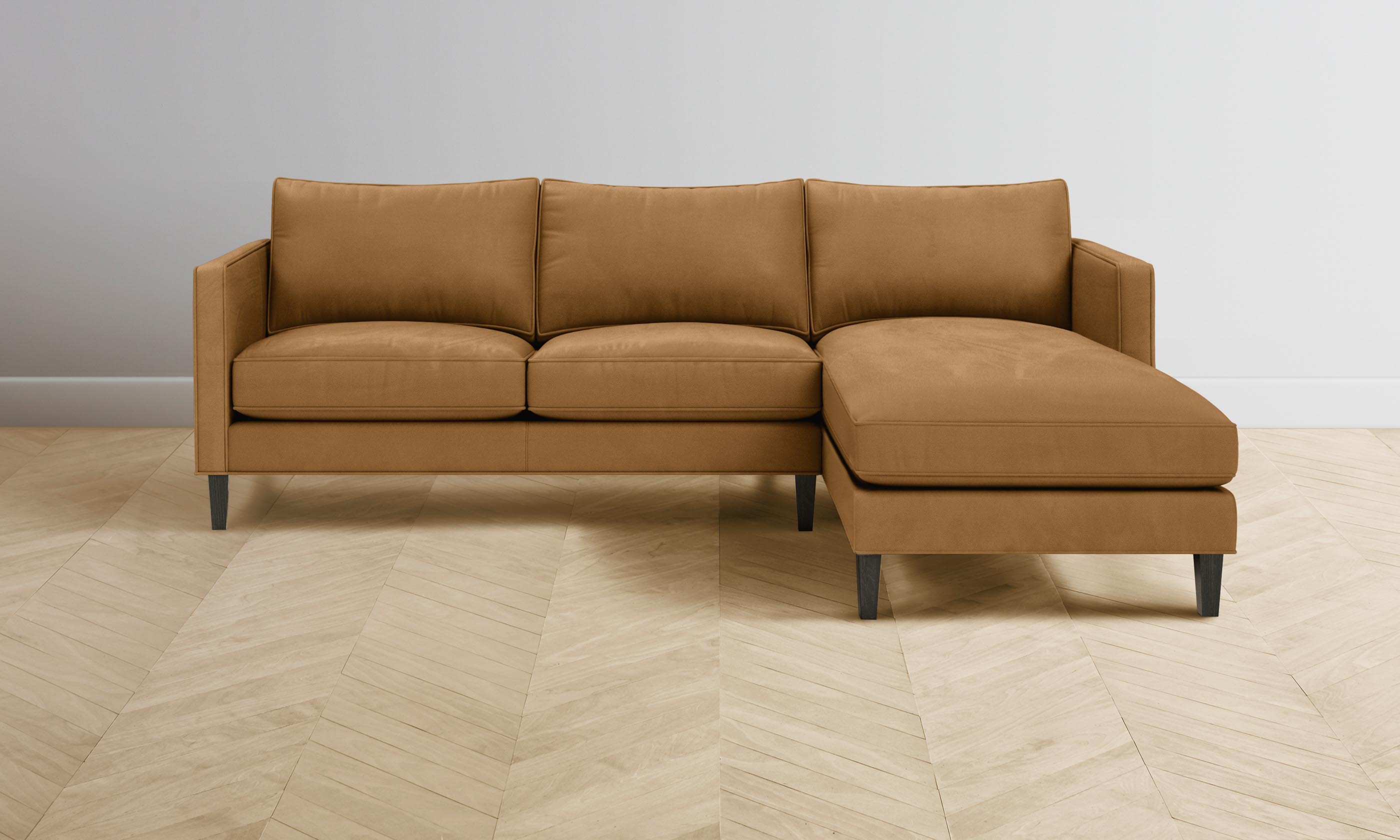 Premium Crosby Sectional Sofa - Genuine Nubuck Leather Upholstery, Modern Comfortable Living Room Furniture for Home & Office Lounge