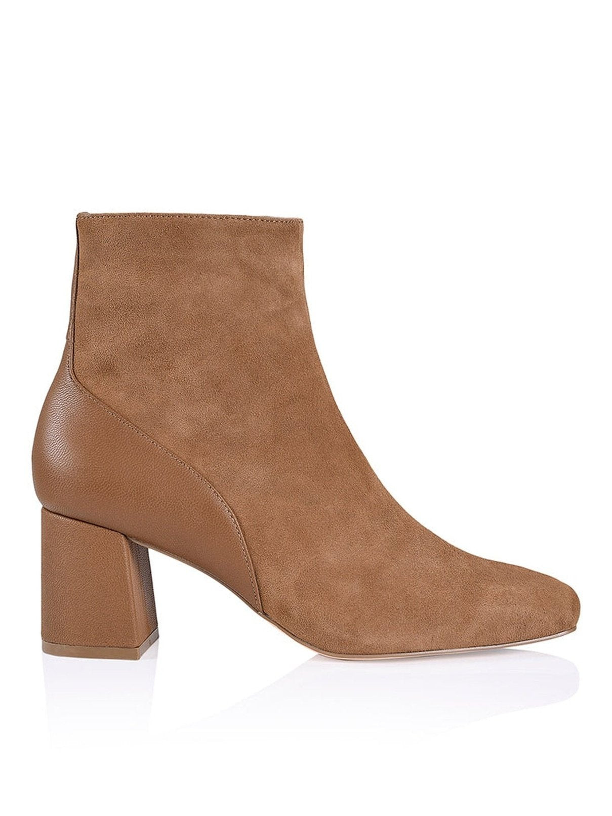 Julita Women's Ankle Boots - Soft Kid Suede in Hazelnut Brown | Comfortable Fall & Winter Booties for Casual Outfits & Office Wear