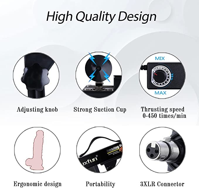 AUXFUN Automatic Sex Machine with 7 Attachments for Couples - Bedroom Pleasure Enhancer
