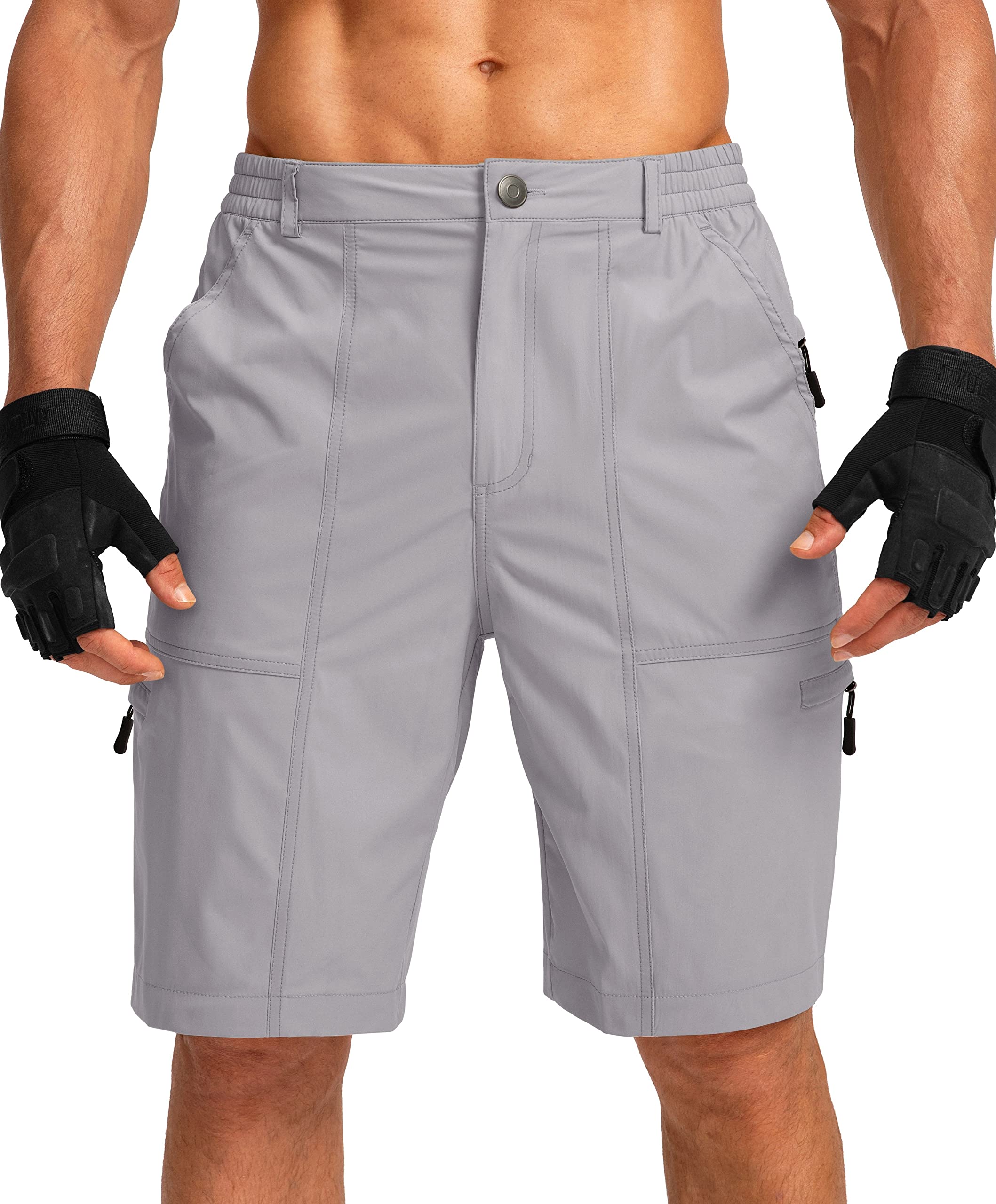 Viodia Men's Quick Dry Hiking Cargo Shorts with 6 Pockets - Lightweight Stretch Outdoor Shorts for Fishing, Golf & Summer Adventures