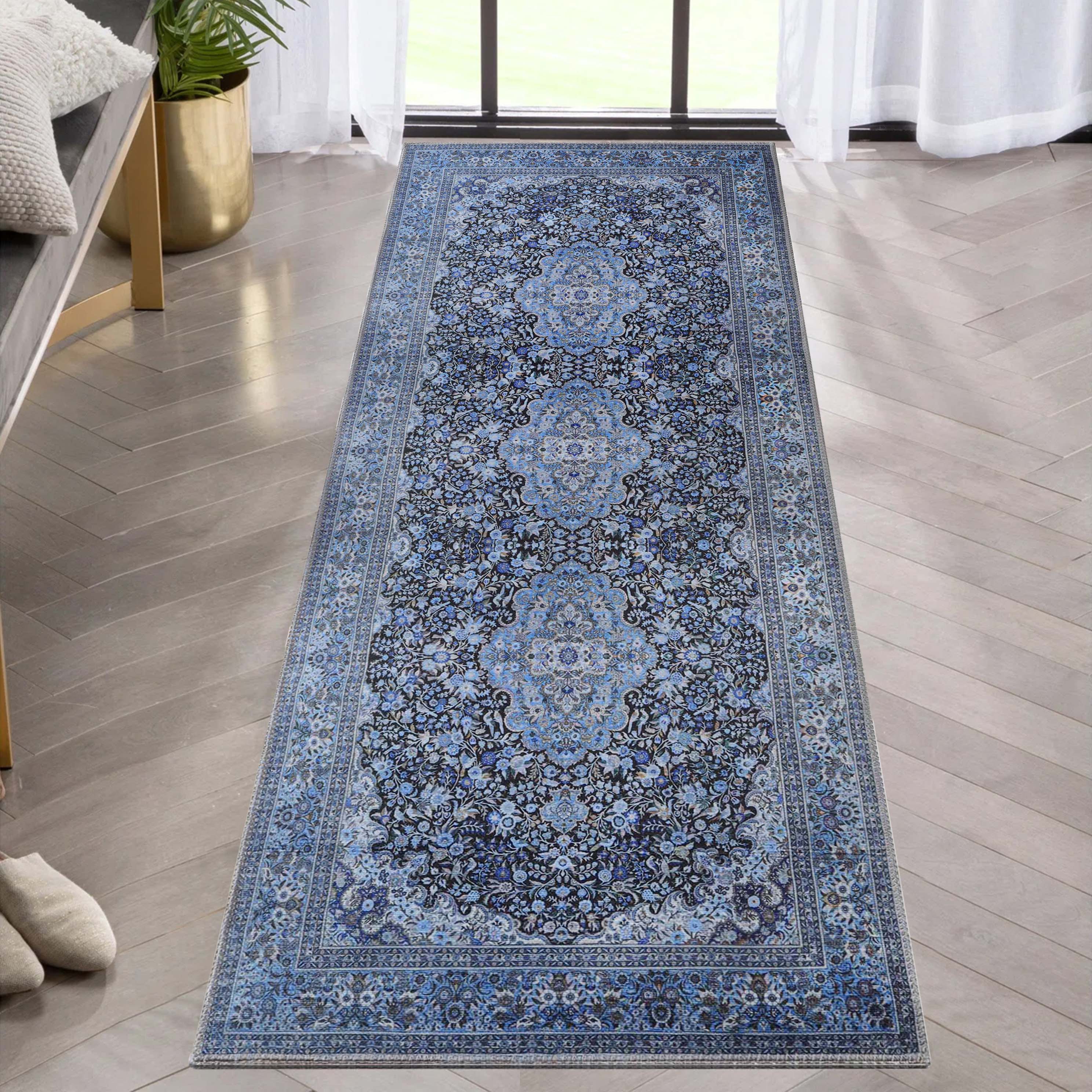 Fiorella Floral Medallion Indoor Area Rug - Non-Slip Living Room Runner Carpet for Bedroom, Hallway & Entryway Decor