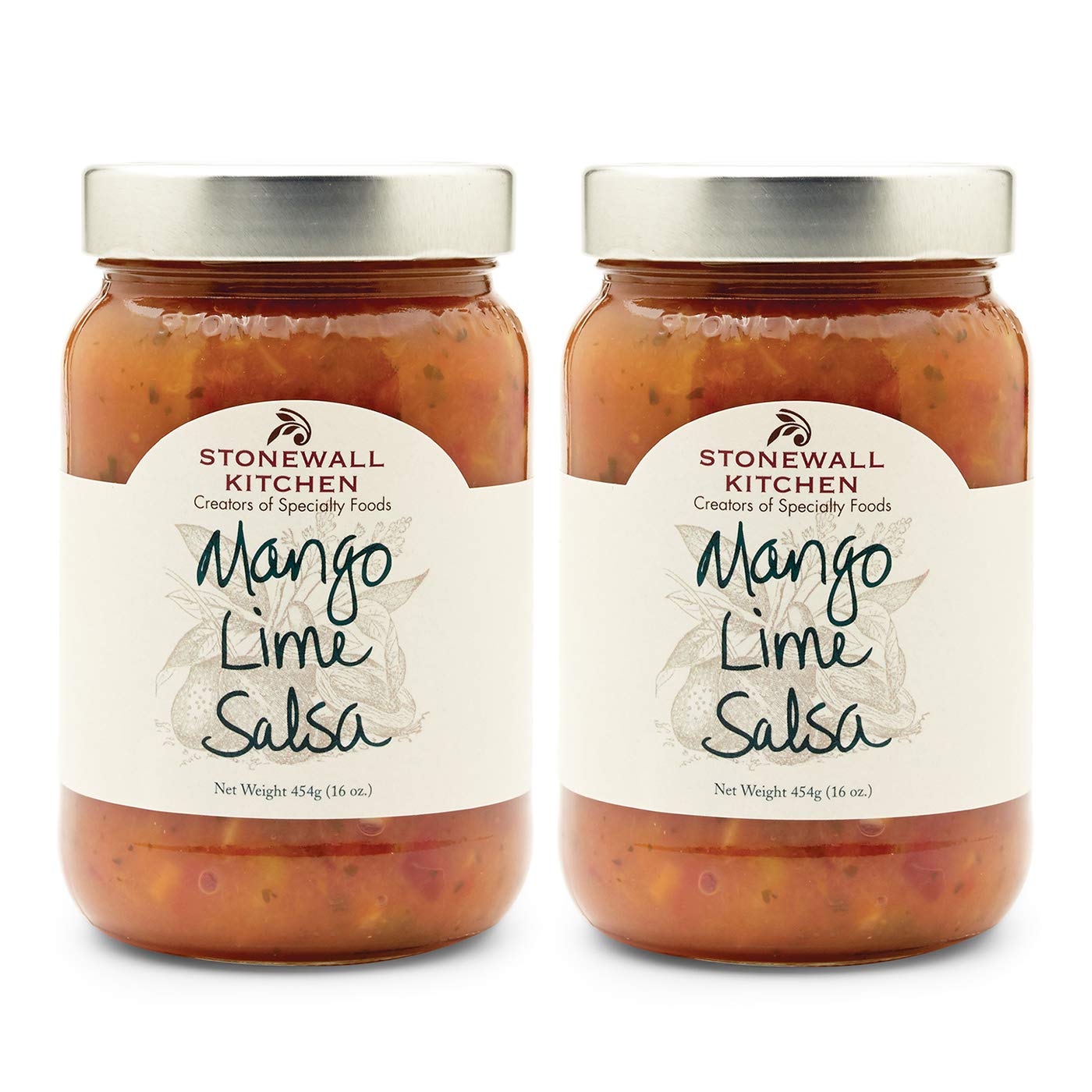 Stonewall Kitchen Mango Lime Salsa - 16oz (Pack of 2) | Premium Gourmet Salsa for Chips, Tacos & Grilled Meals | Sweet & Tangy Flavor Perfect for Parties & BBQs